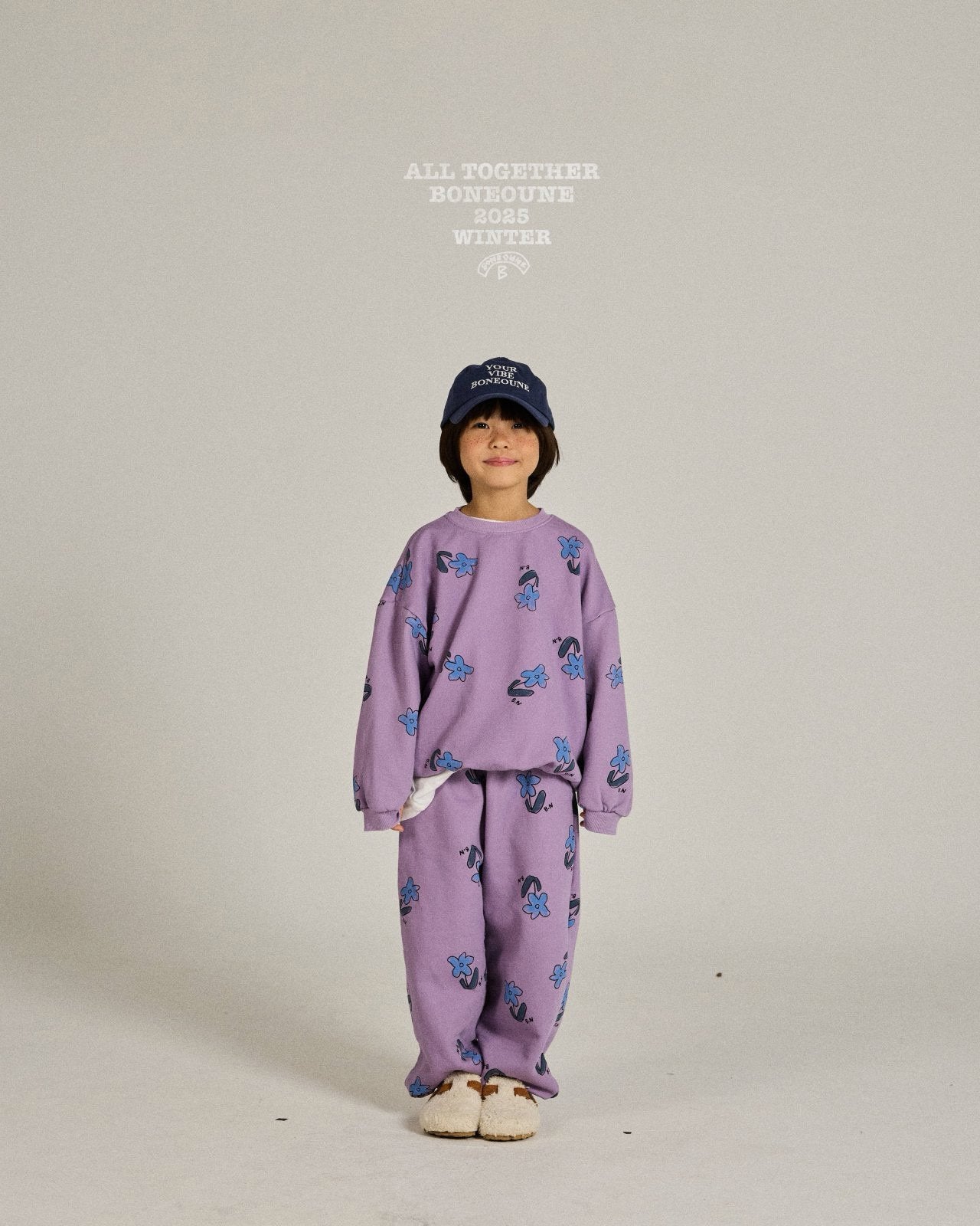 《予約》Blue Flower Pig Man to Man / Boneoune