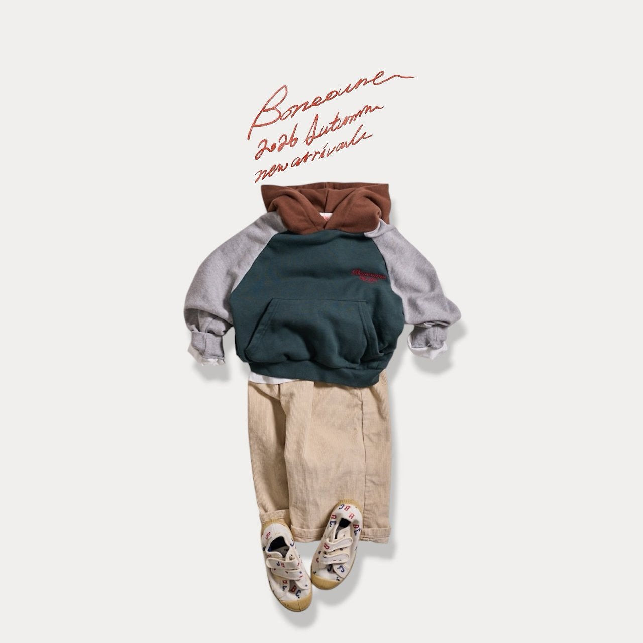 《予約》Crayon Raglan Hoodie / BONEOUNE