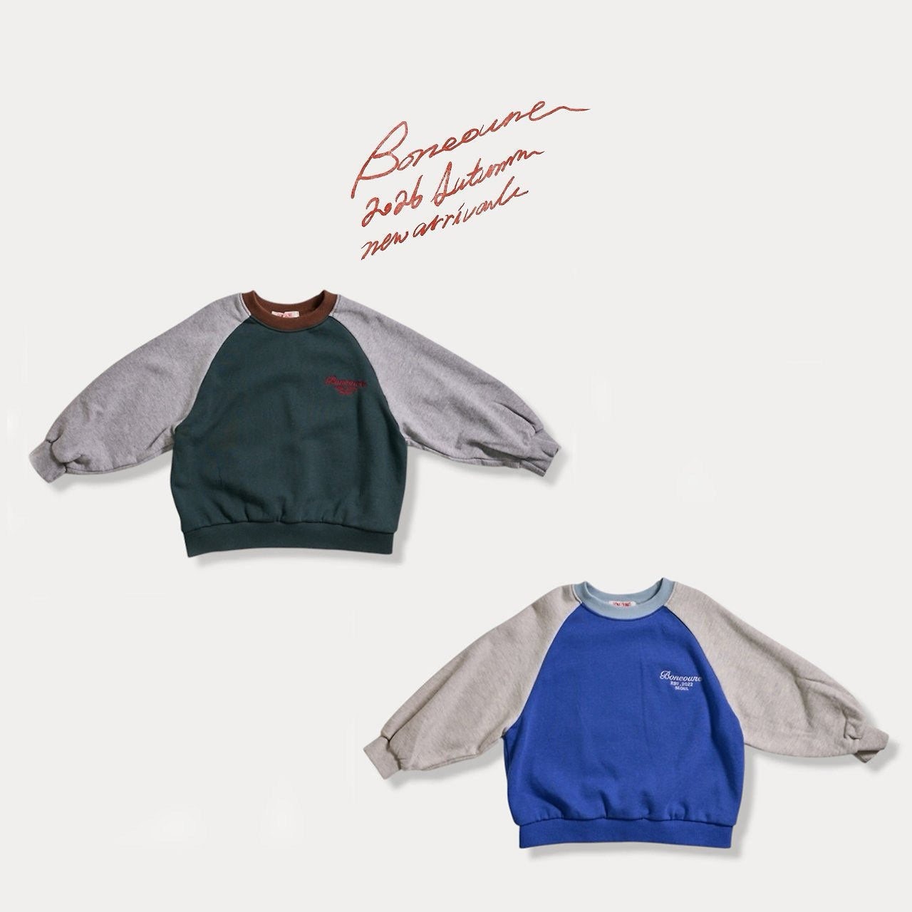 《予約》Crayon Raglan Man-to-Man / BONEOUNE