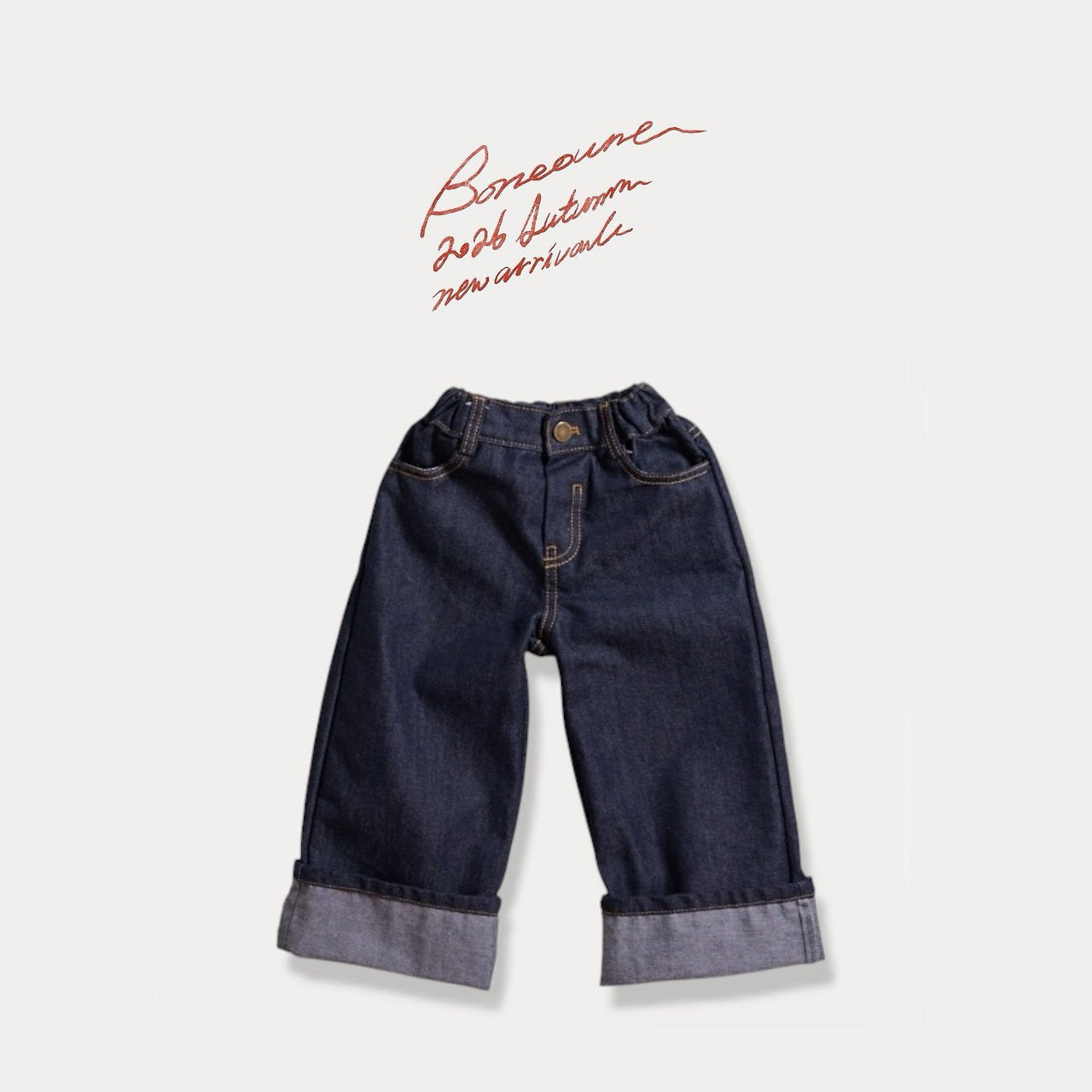 《予約》Wide Roll-Up Non-Fade Denim  / BONEOUNE