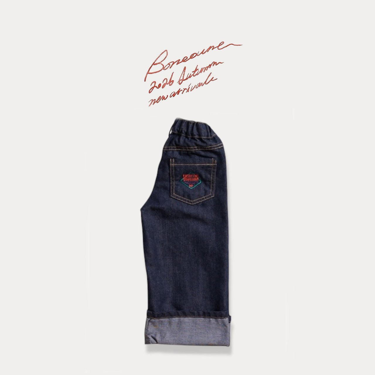 《予約》Wide Roll-Up Non-Fade Denim  / BONEOUNE