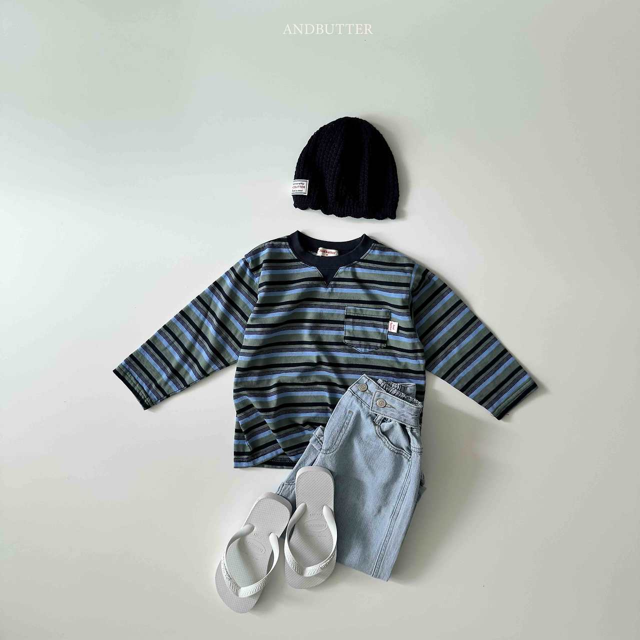 《予約》Button Denim Pants / andbutter