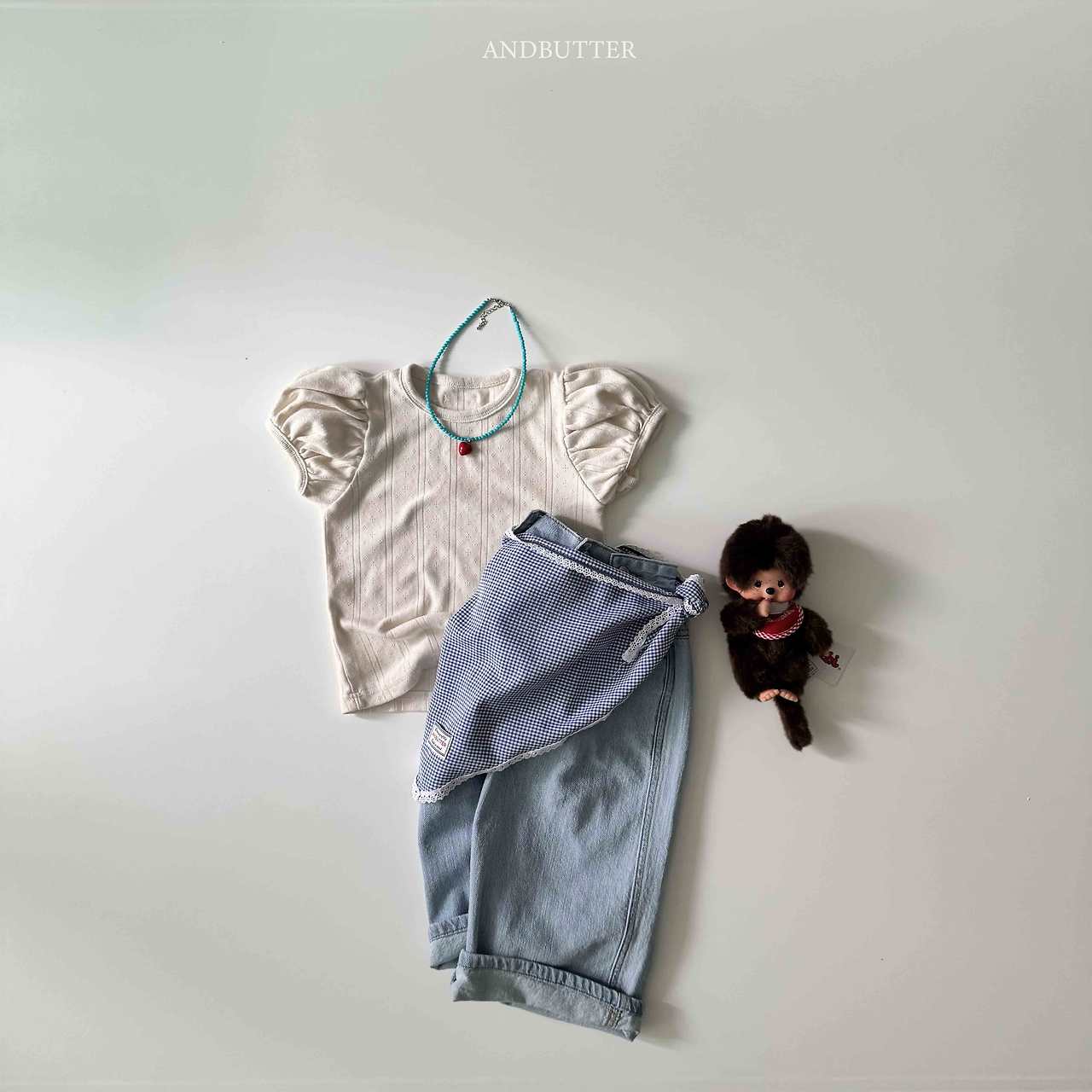 《予約》Button Denim Pants / andbutter