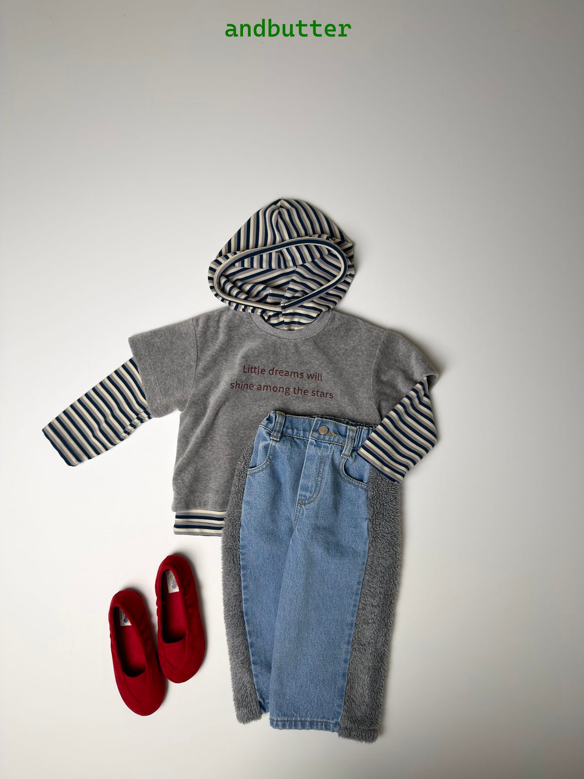 《予約》Stitch Stripe Hoodie / ANDBUTTER