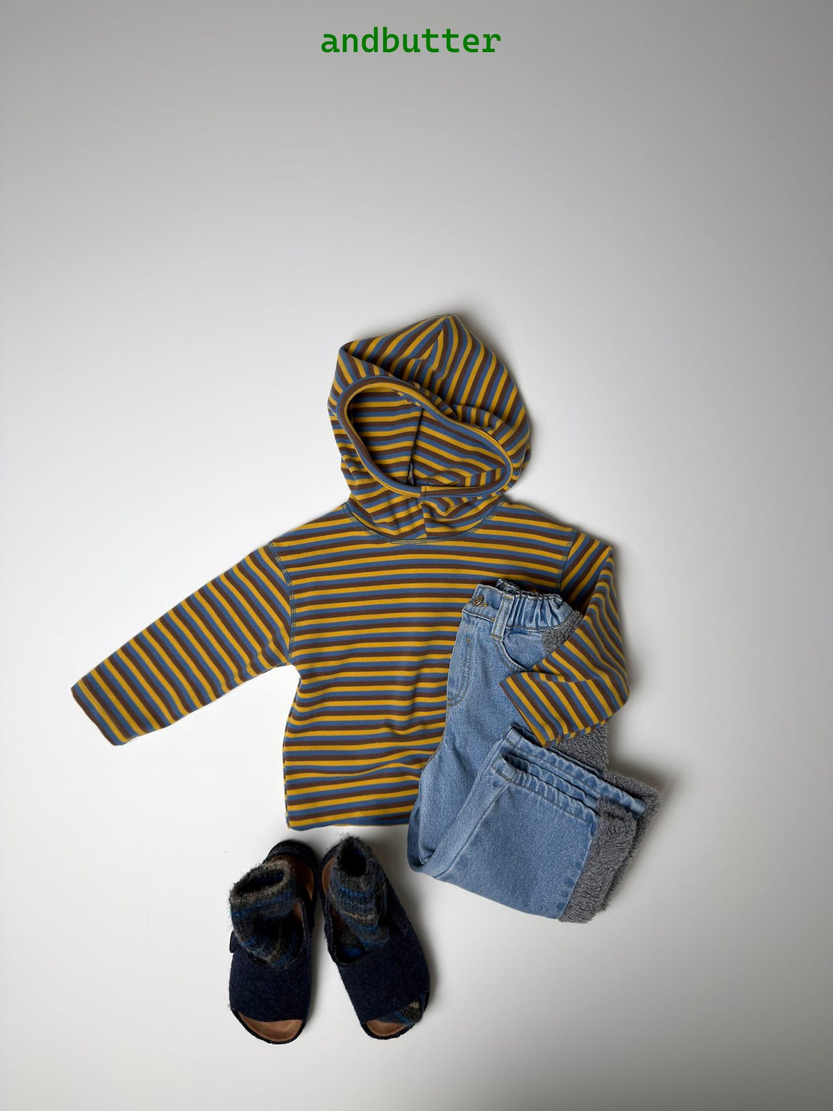 《予約》Stitch Stripe Hoodie / ANDBUTTER