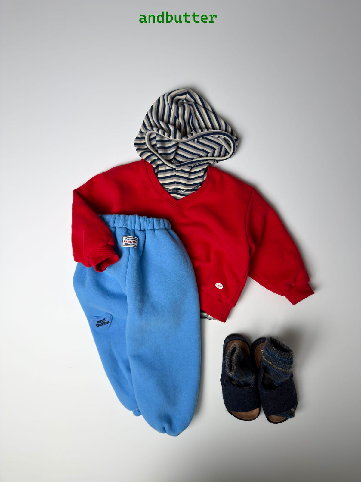 《予約》Stitch Stripe Hoodie / ANDBUTTER