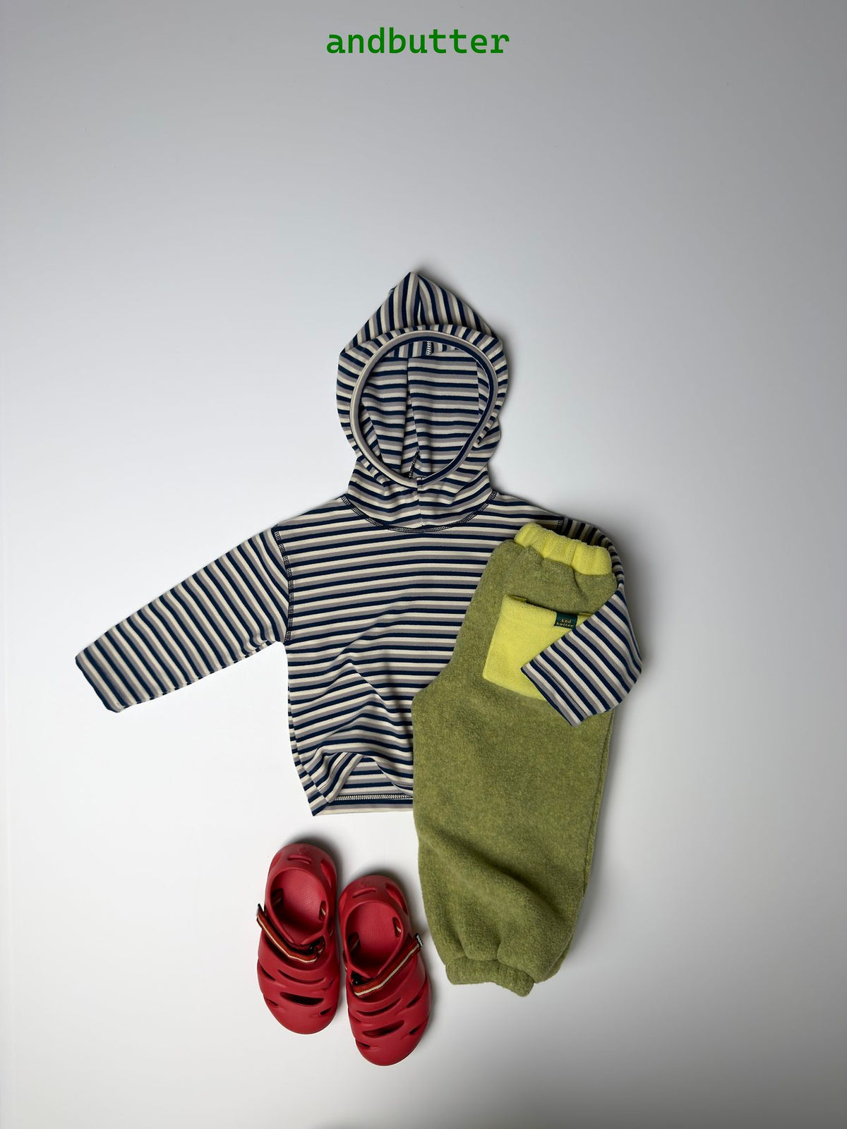 《予約》Stitch Stripe Hoodie / ANDBUTTER