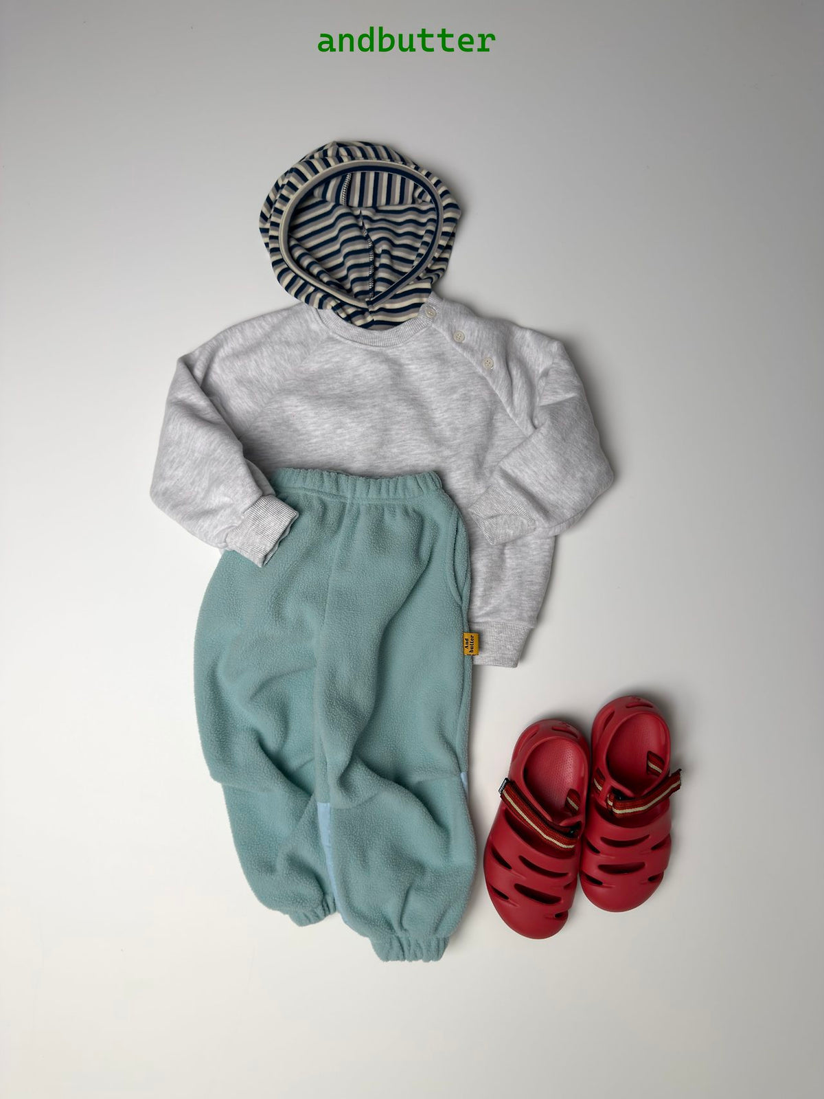 《予約》Stitch Stripe Hoodie / ANDBUTTER