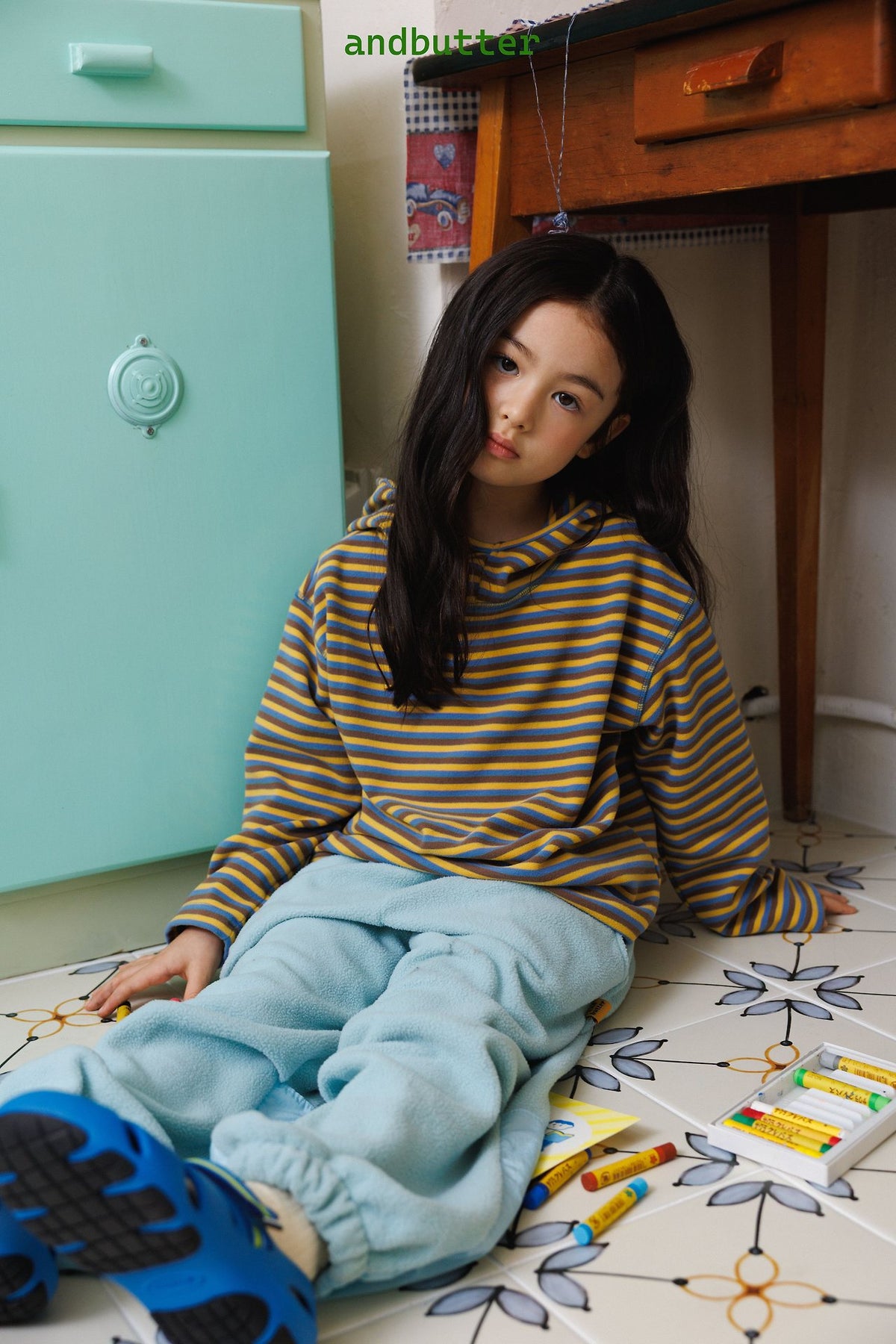 《予約》Stitch Stripe Hoodie / ANDBUTTER