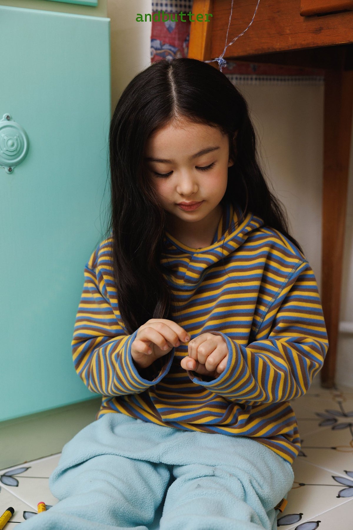 《予約》Stitch Stripe Hoodie / ANDBUTTER