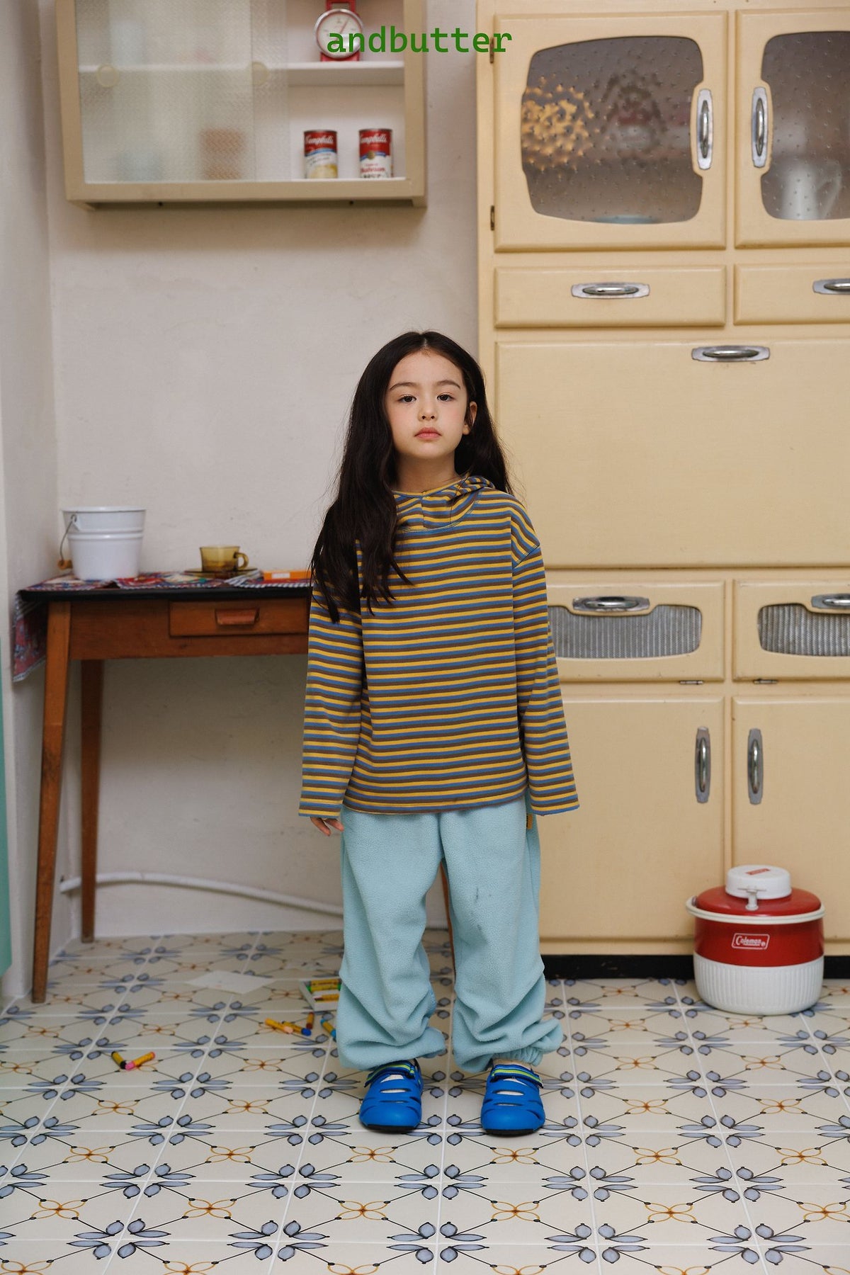 《予約》Stitch Stripe Hoodie / ANDBUTTER