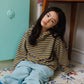 《予約》Stitch Stripe Hoodie / ANDBUTTER