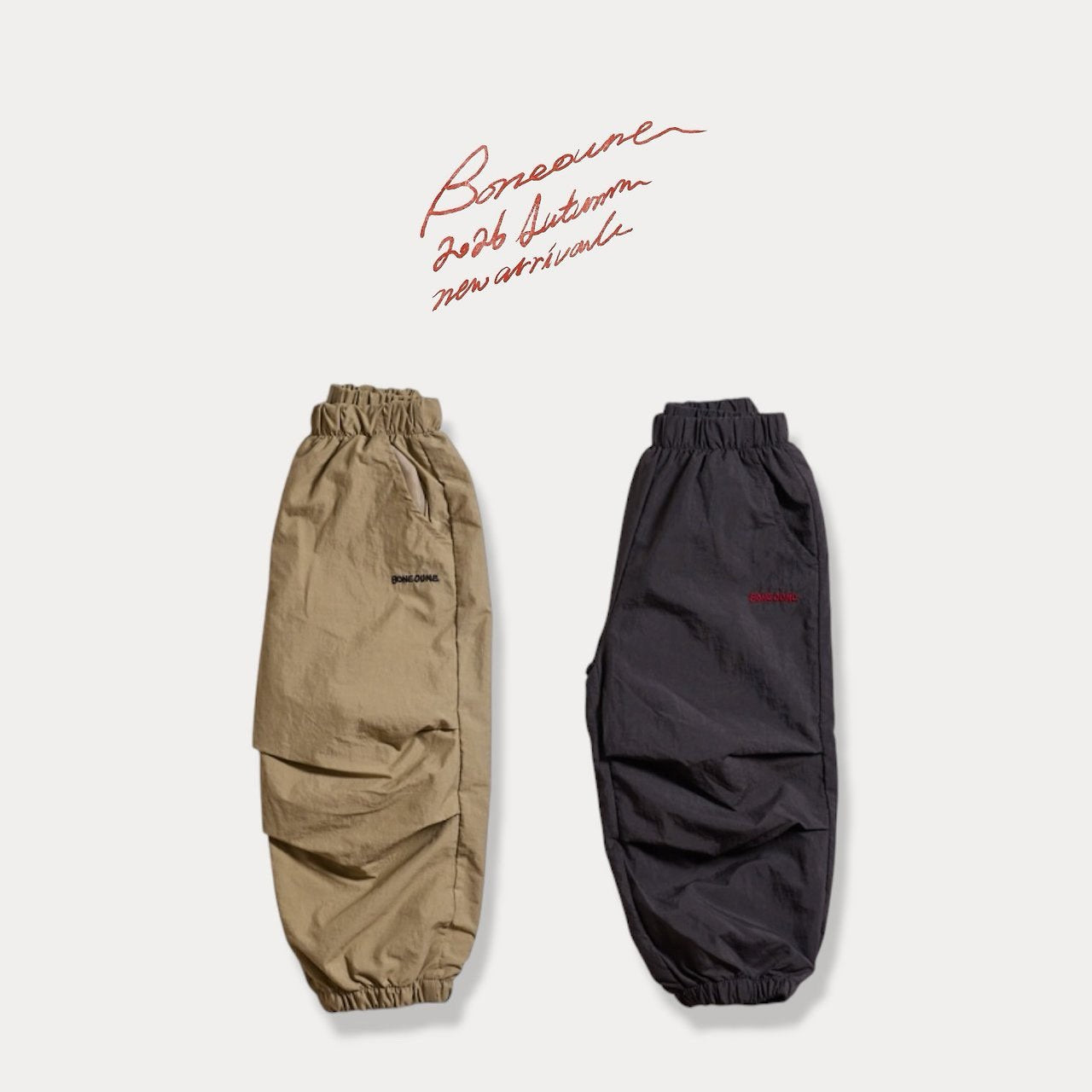 《予約》Two-Tuck Nylon Jogger Pants / BONEOUNE