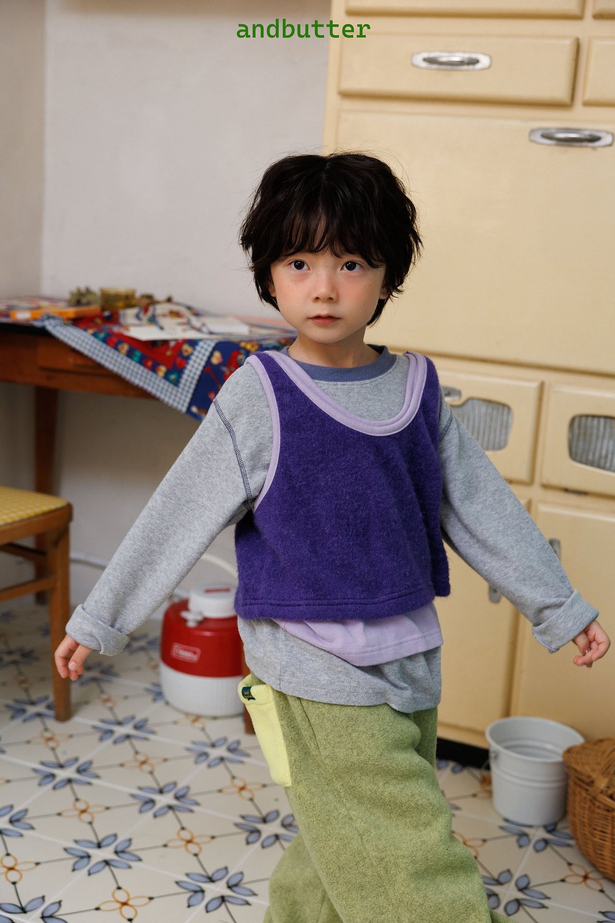 《予約》Color Block Vest / ANDBUTTER