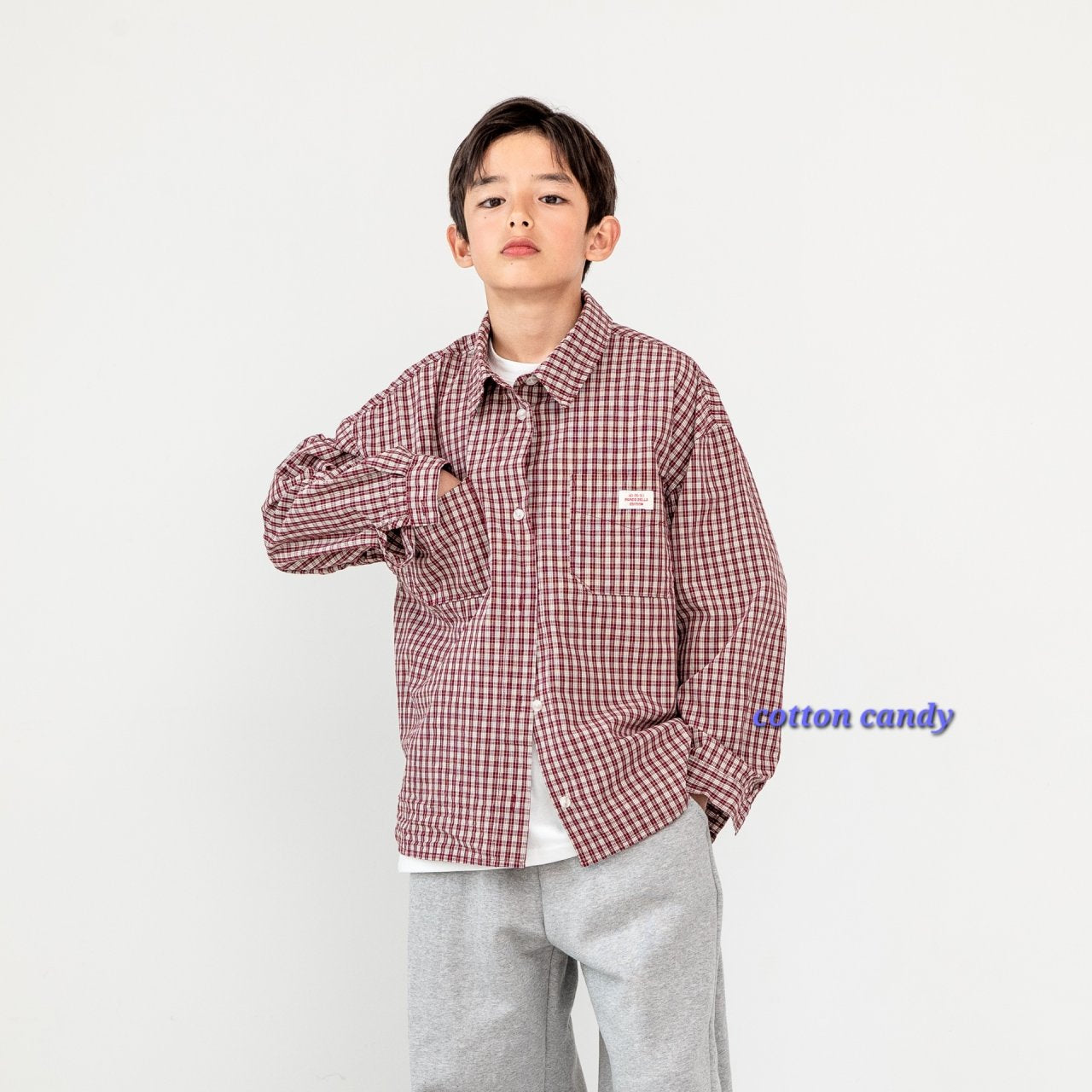 《予約》Spring Check Shirt / cotton candy