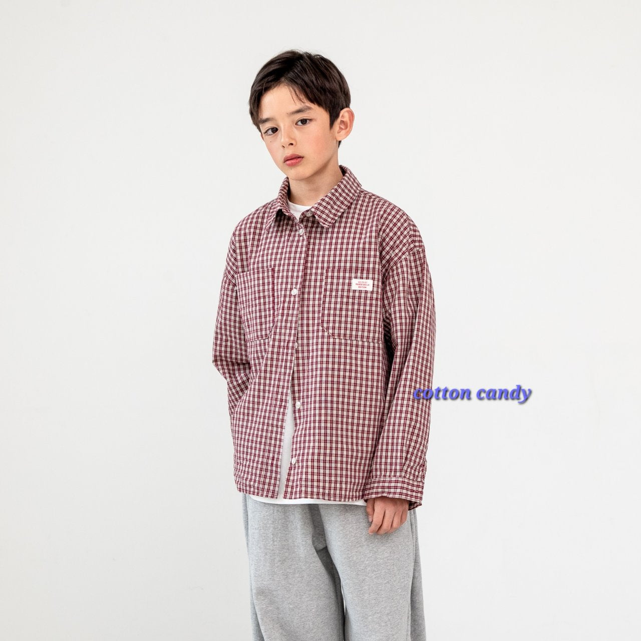 《予約》Spring Check Shirt / cotton candy