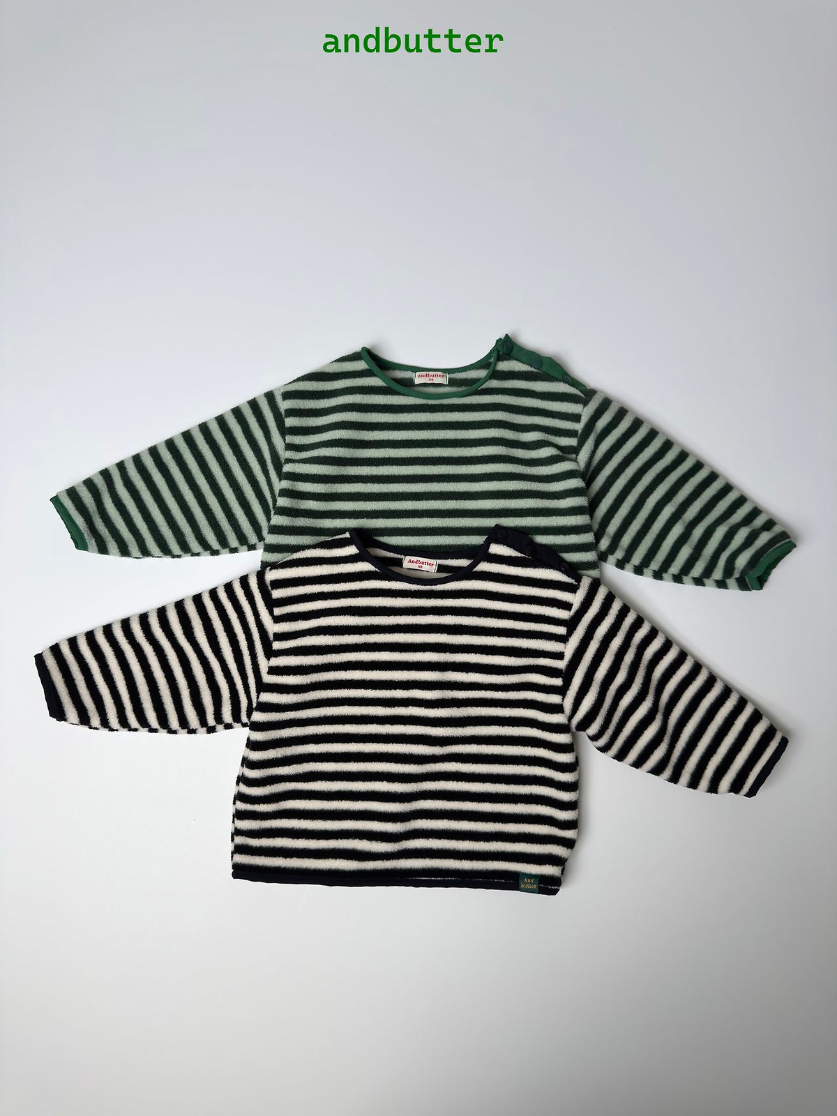 《予約》Soft Stripe Fleece Tee / ANDBUTTER