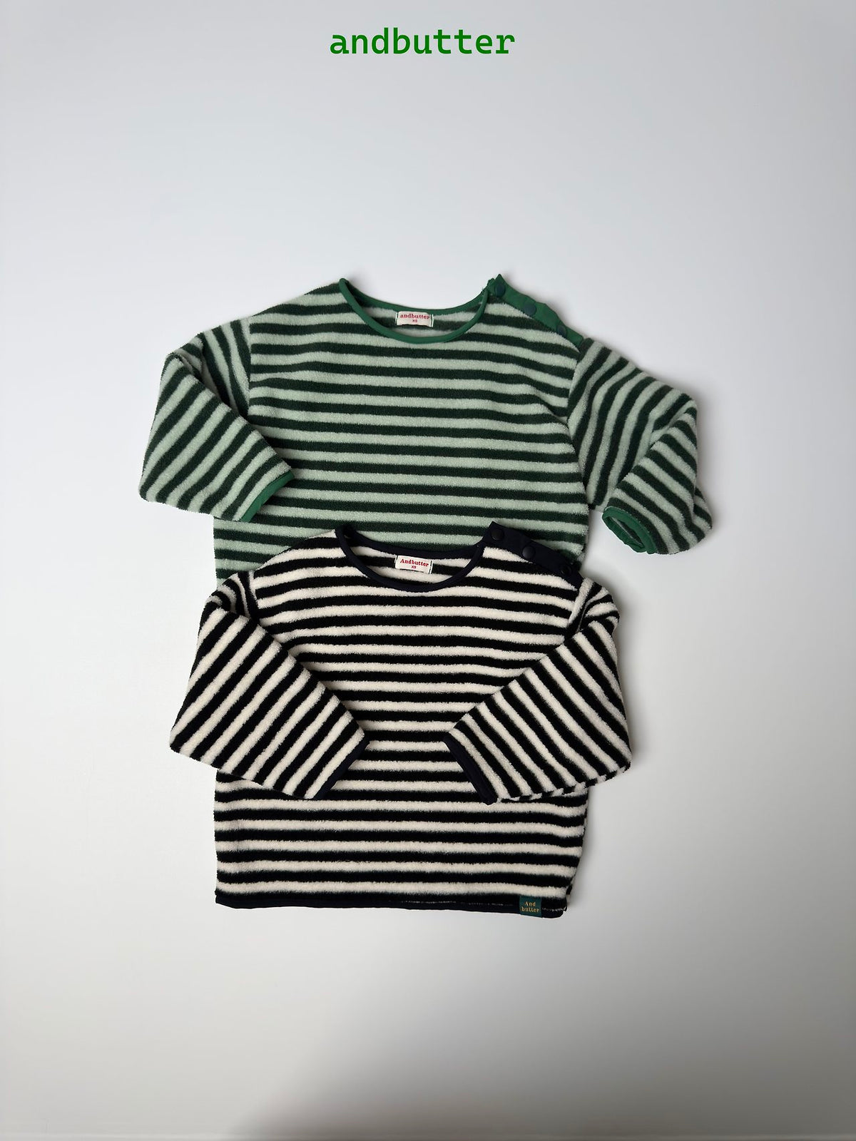 《予約》Soft Stripe Fleece Tee / ANDBUTTER