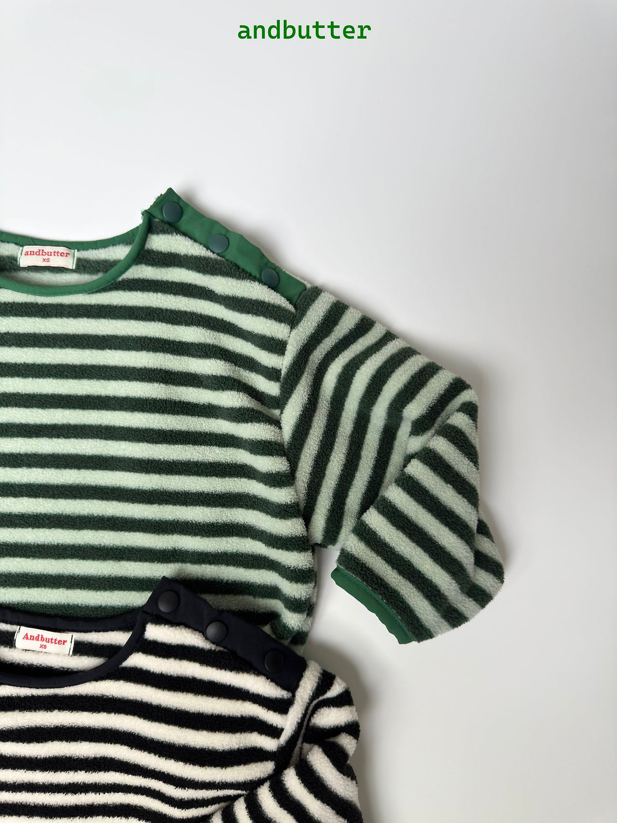 《予約》Soft Stripe Fleece Tee / ANDBUTTER
