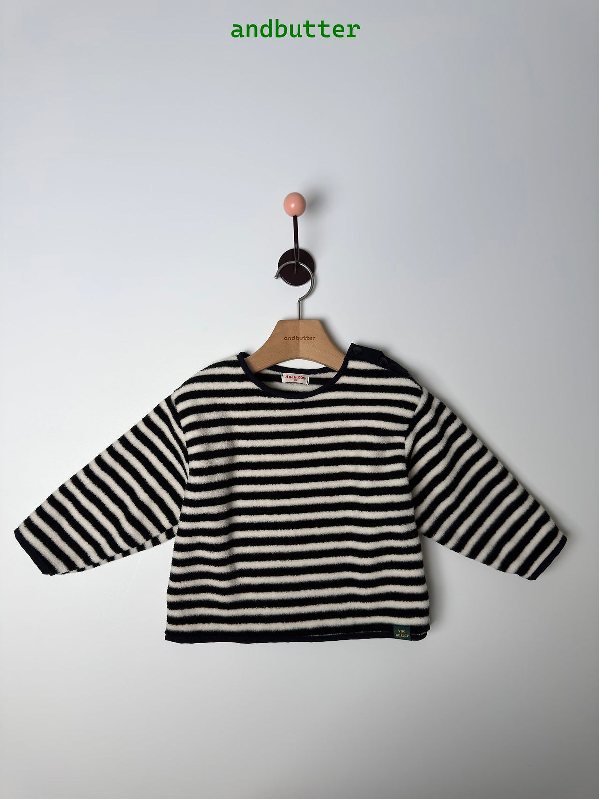 《予約》Soft Stripe Fleece Tee / ANDBUTTER