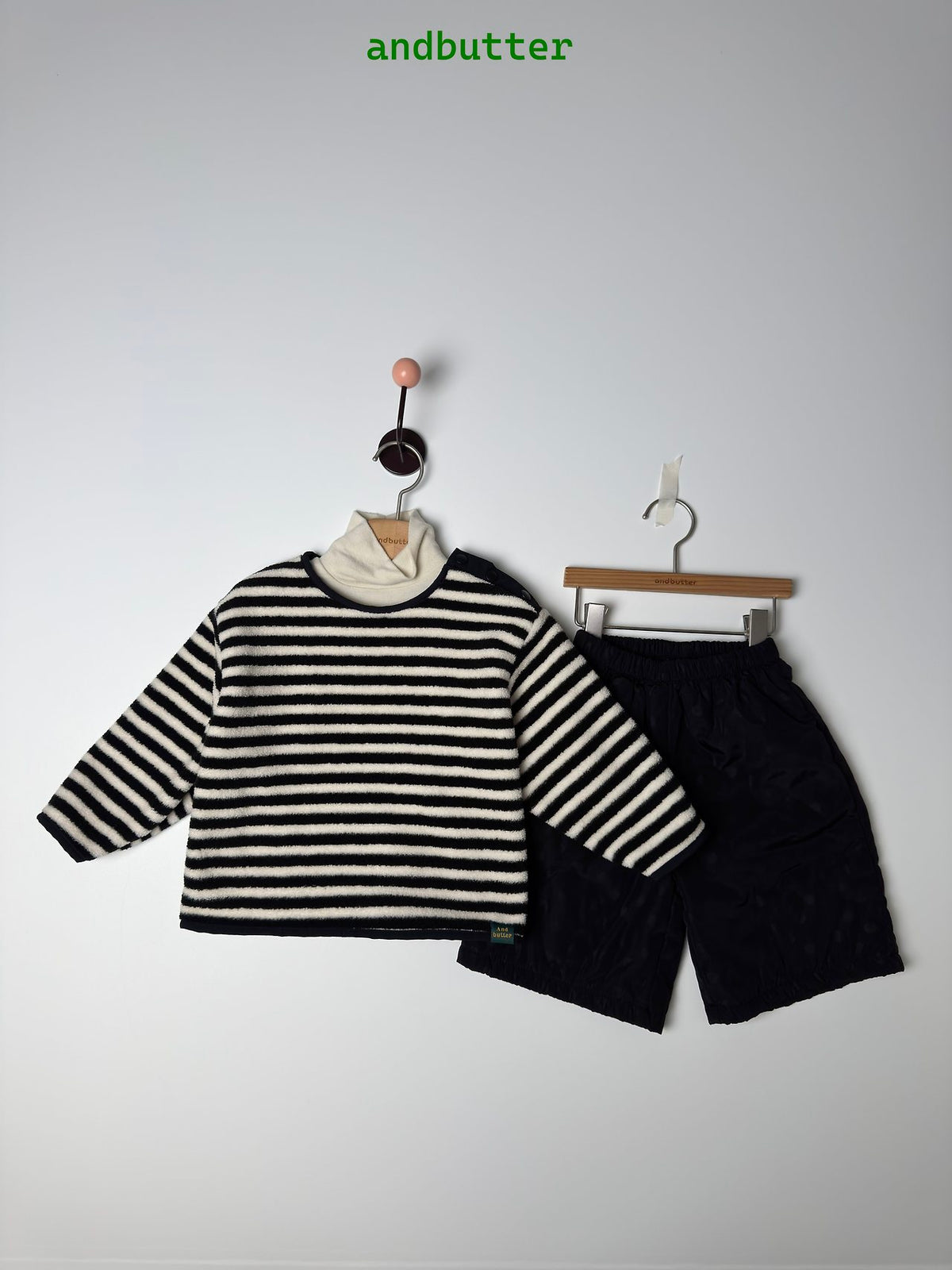 《予約》Soft Stripe Fleece Tee / ANDBUTTER