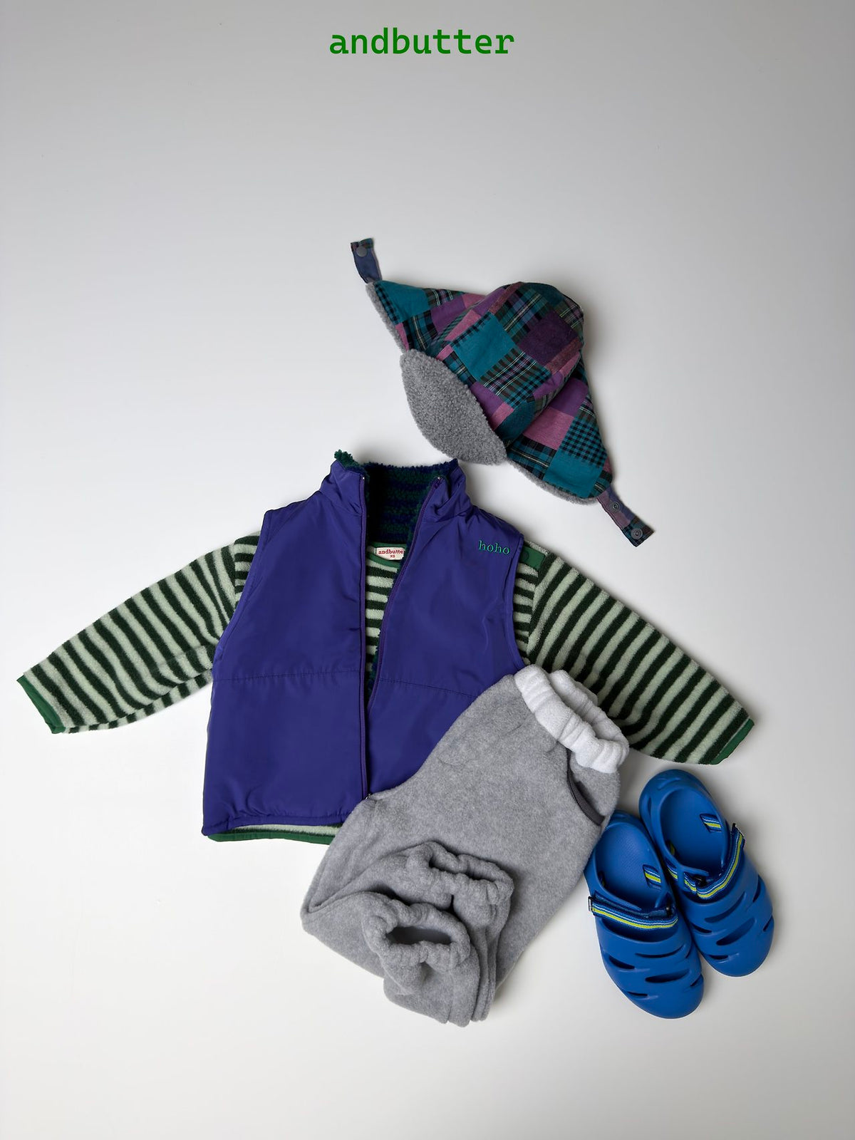 《予約》Soft Stripe Fleece Tee / ANDBUTTER
