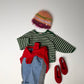 《予約》Soft Stripe Fleece Tee / ANDBUTTER