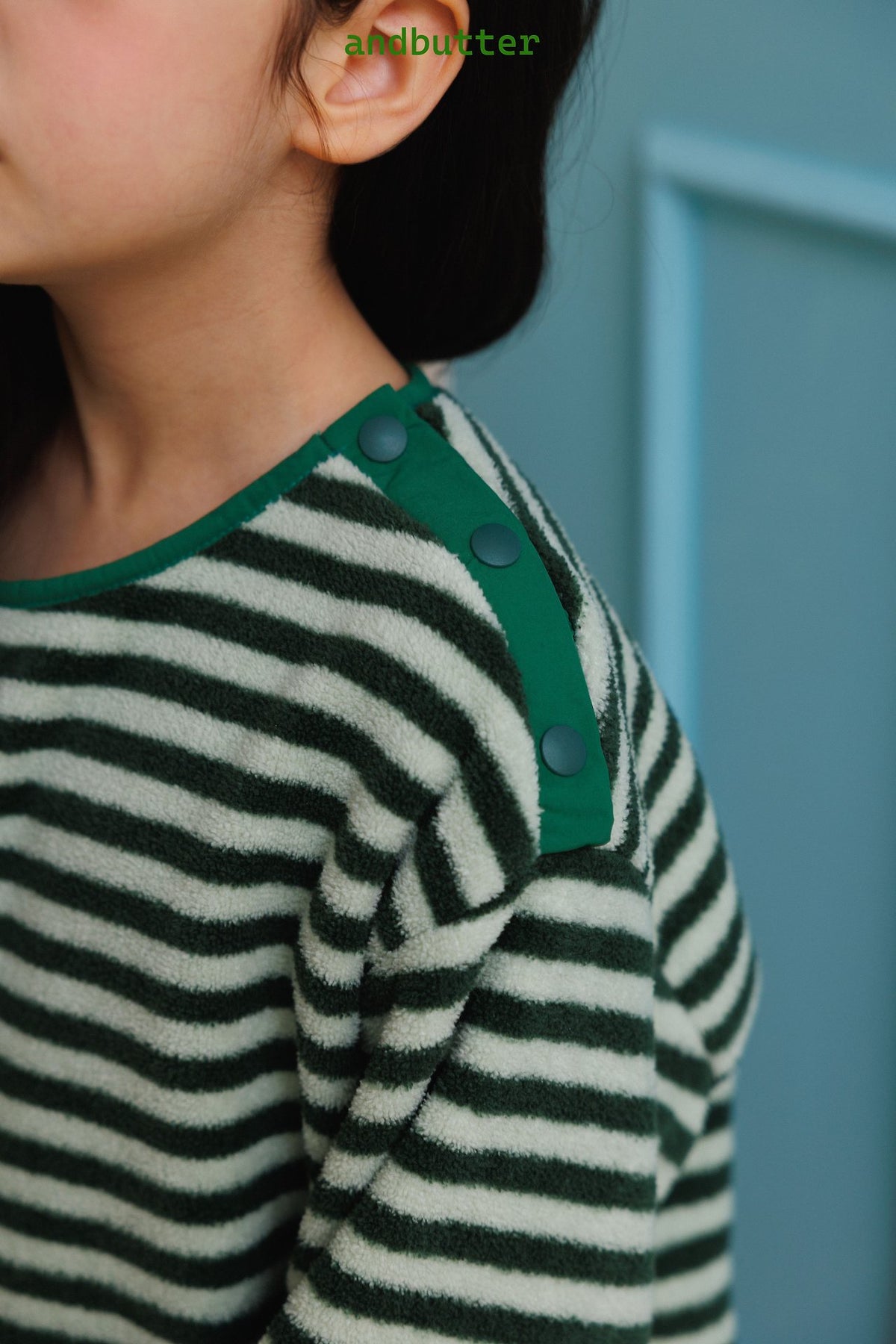 《予約》Soft Stripe Fleece Tee / ANDBUTTER