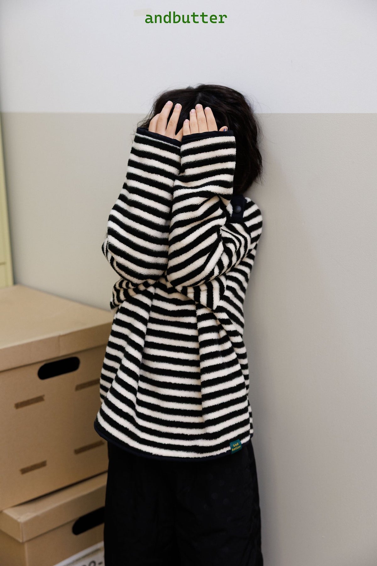 《予約》Soft Stripe Fleece Tee / ANDBUTTER