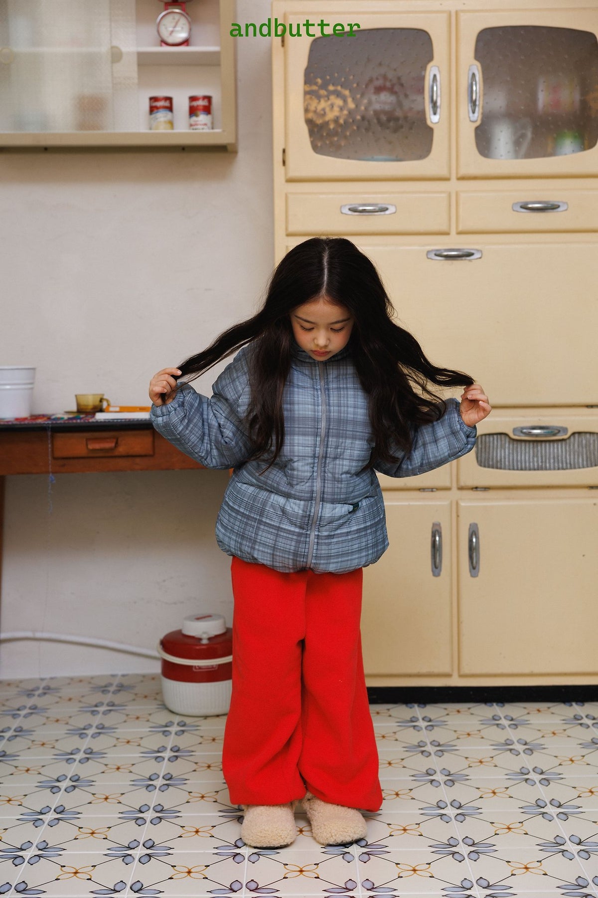 《予約》Mode Check Padded Jacket / ANDBUTTER