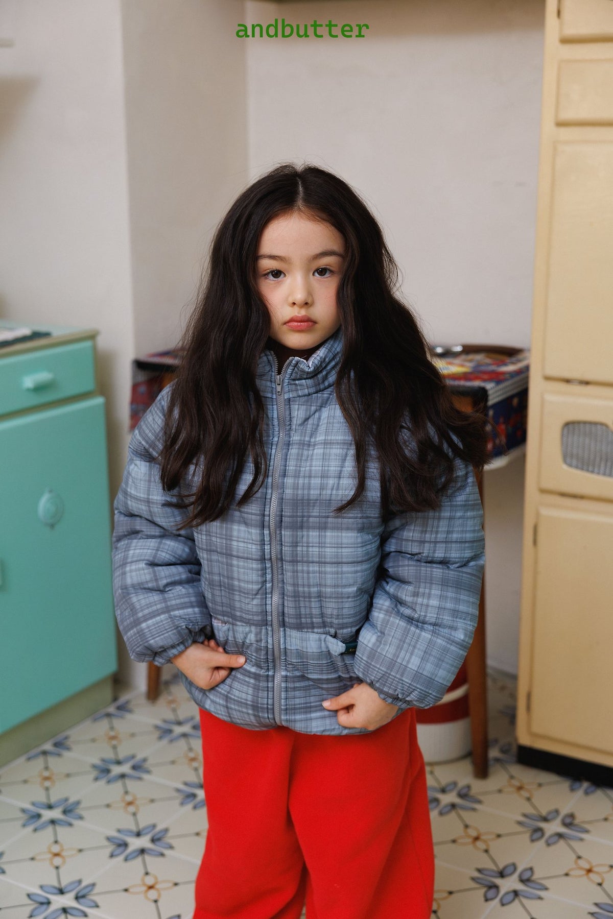 《予約》Mode Check Padded Jacket / ANDBUTTER