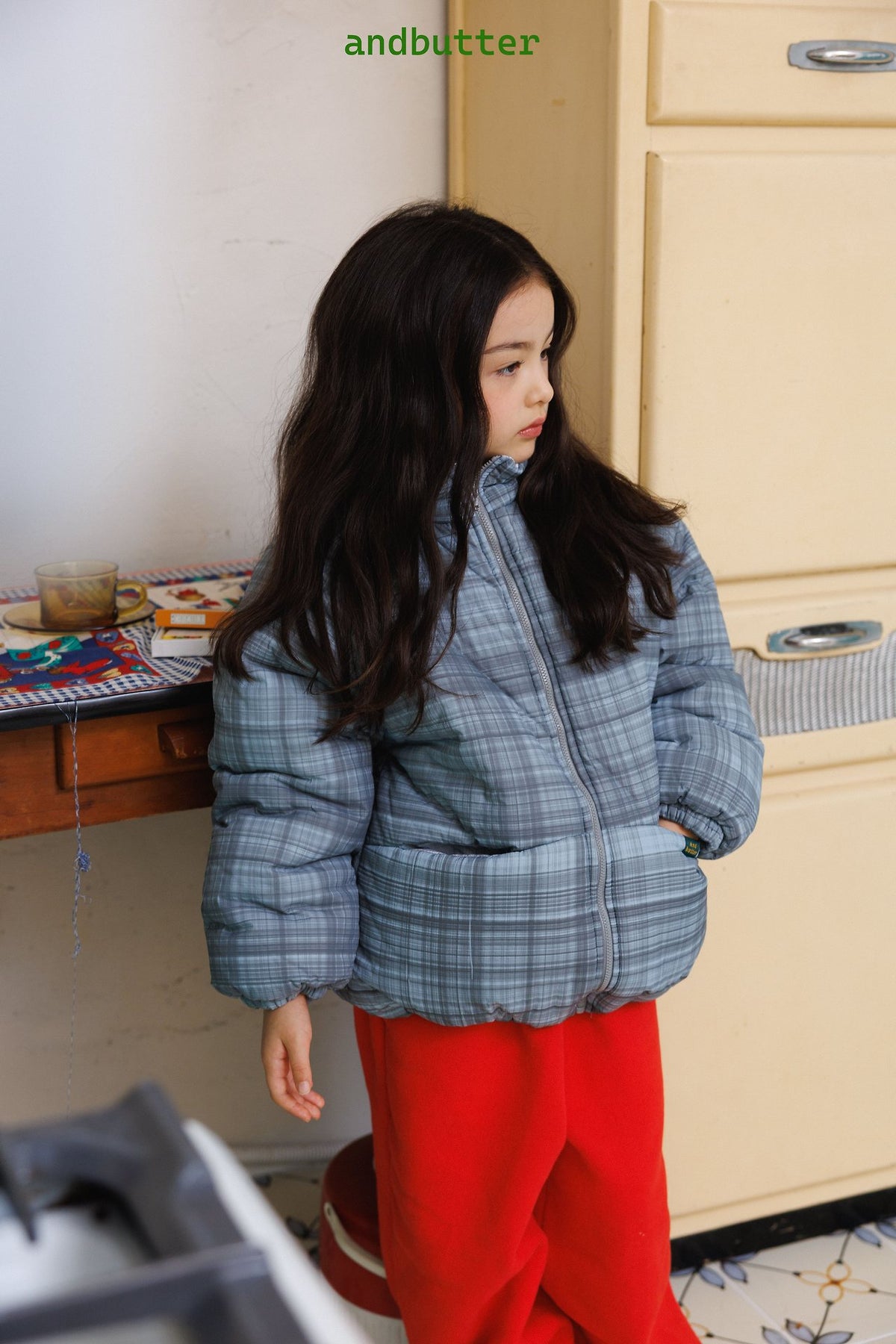 《予約》Mode Check Padded Jacket / ANDBUTTER