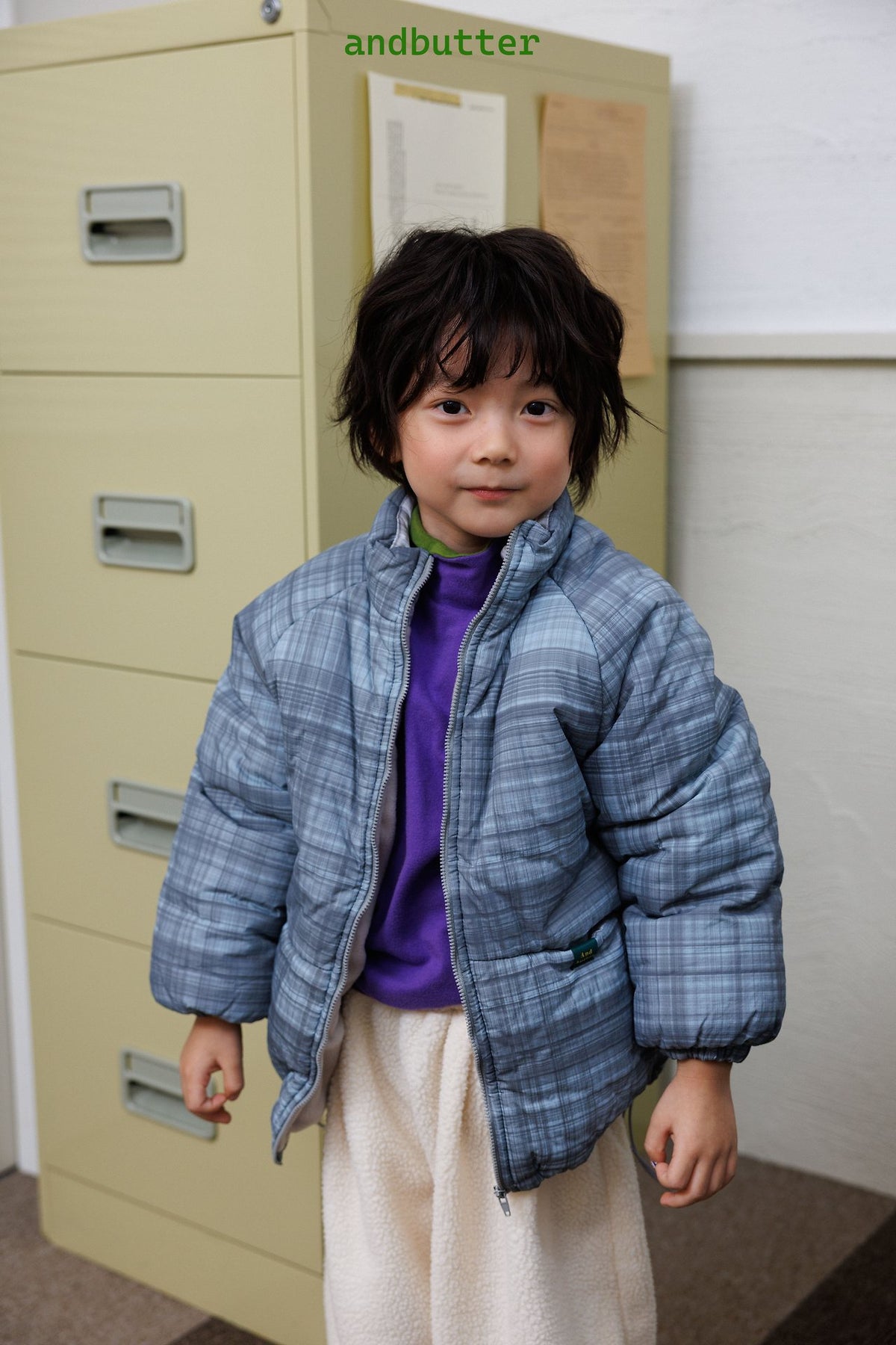 《予約》Mode Check Padded Jacket / ANDBUTTER