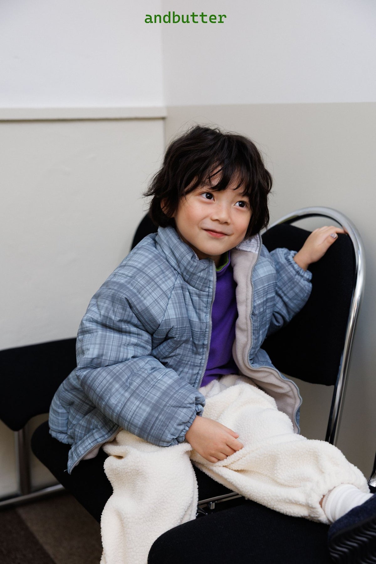 《予約》Mode Check Padded Jacket / ANDBUTTER