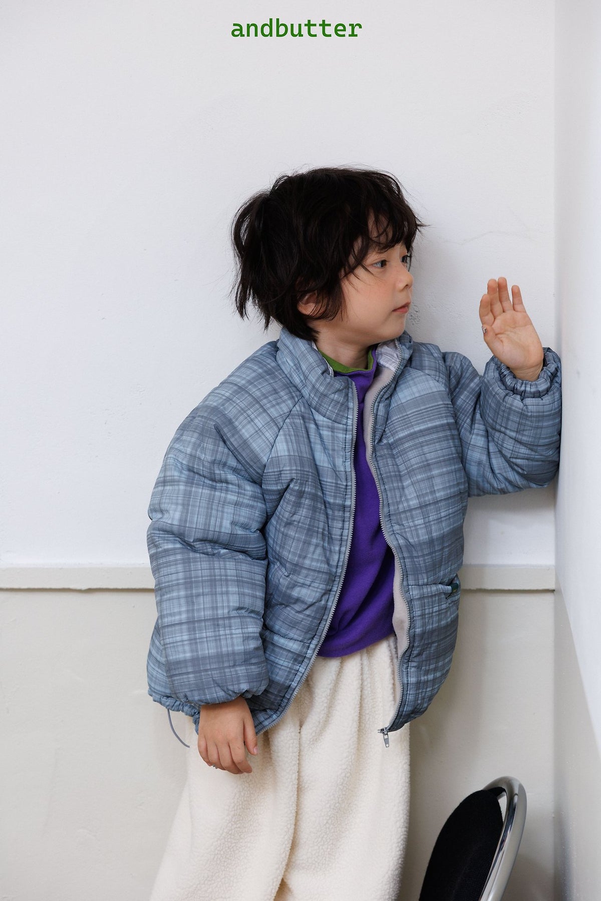 《予約》Mode Check Padded Jacket / ANDBUTTER