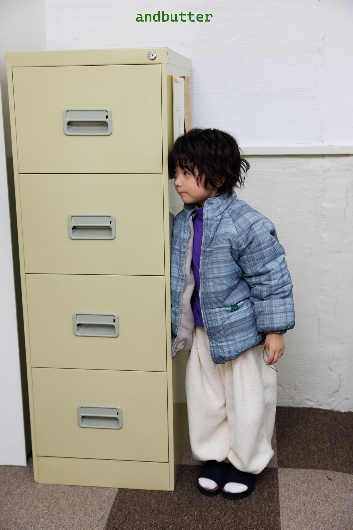 《予約》Mode Check Padded Jacket / ANDBUTTER