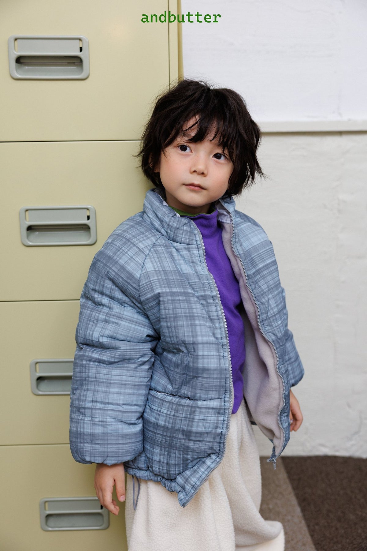 《予約》Mode Check Padded Jacket / ANDBUTTER