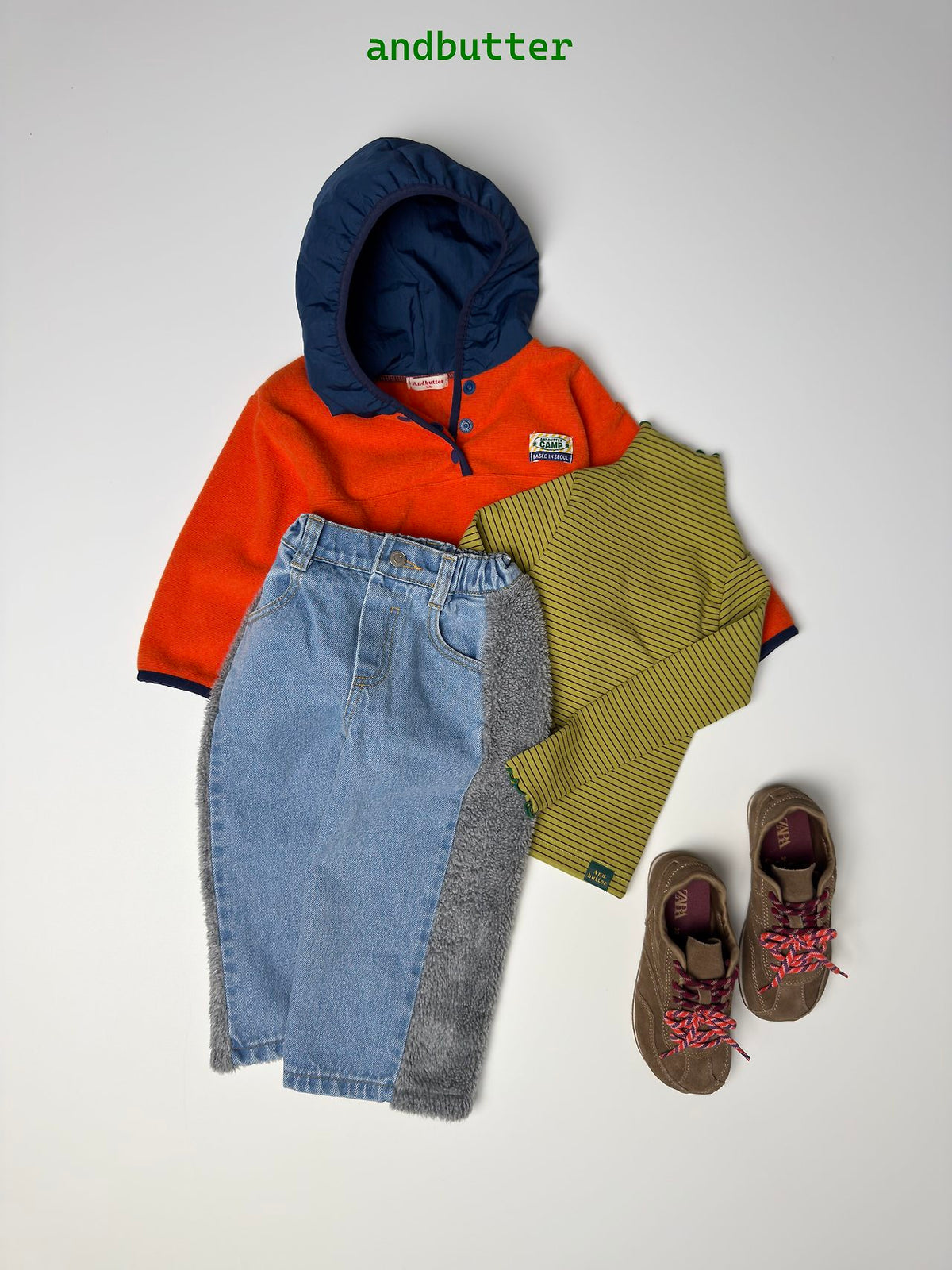 《予約》Sherpa Line Denim Pants / ANDBUTTER