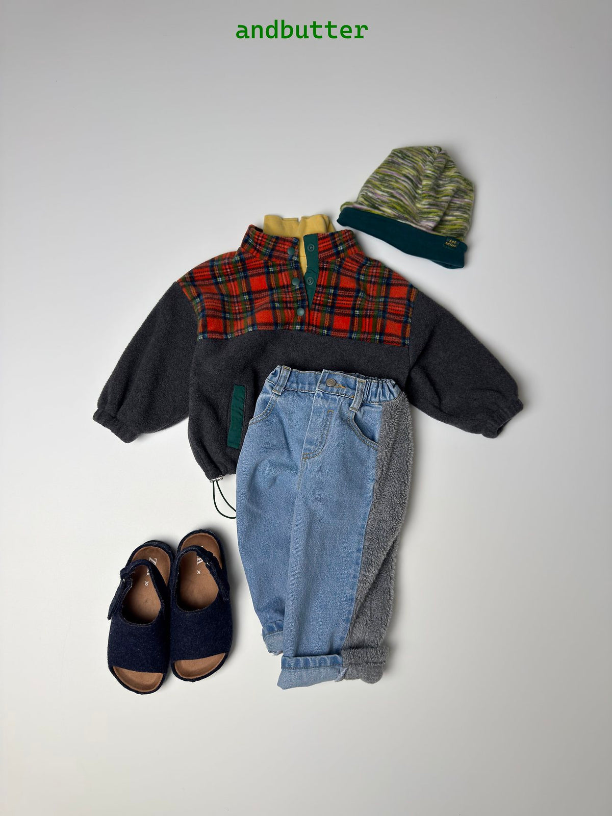 《予約》Sherpa Line Denim Pants / ANDBUTTER
