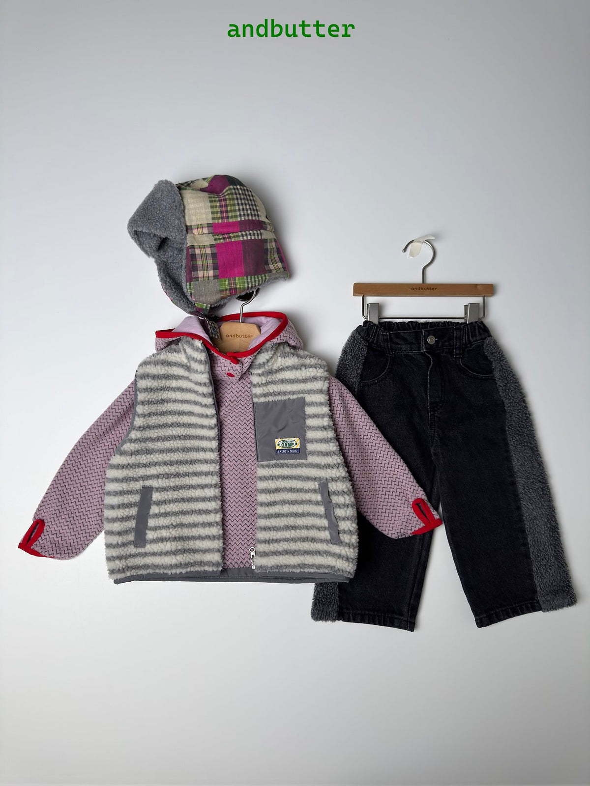 《予約》Sherpa Line Denim Pants / ANDBUTTER