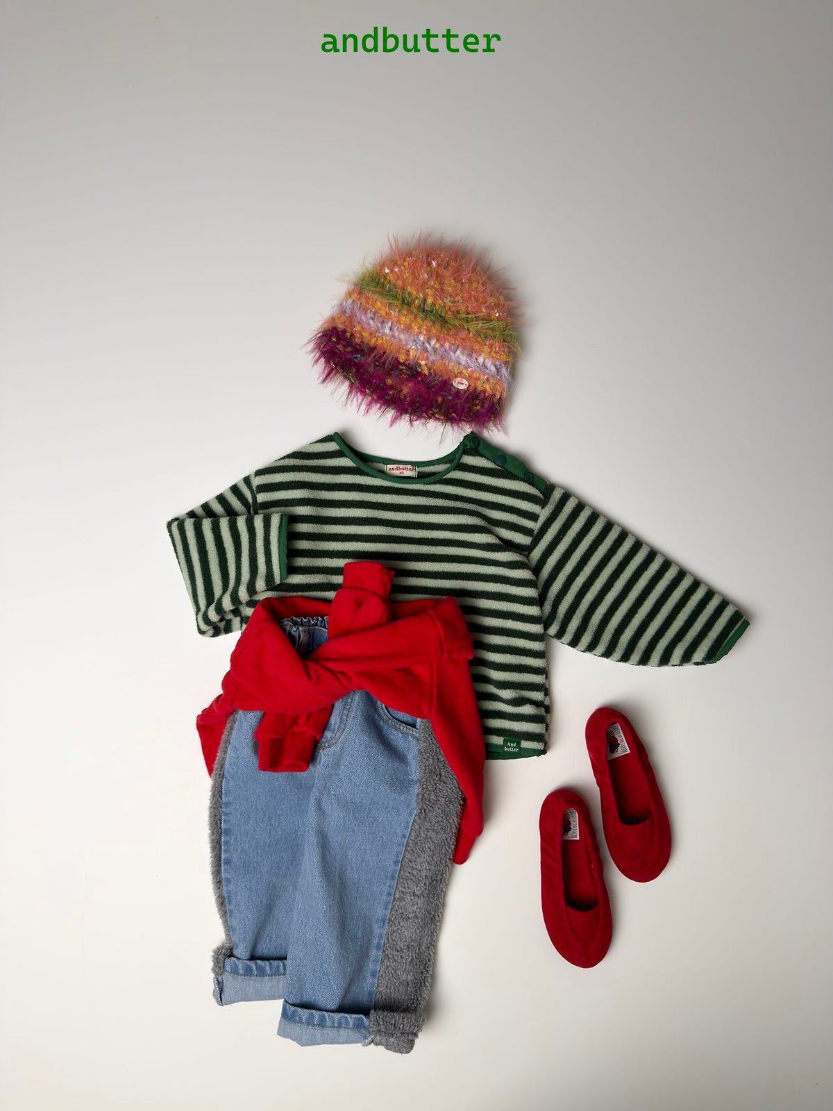 《予約》Sherpa Line Denim Pants / ANDBUTTER