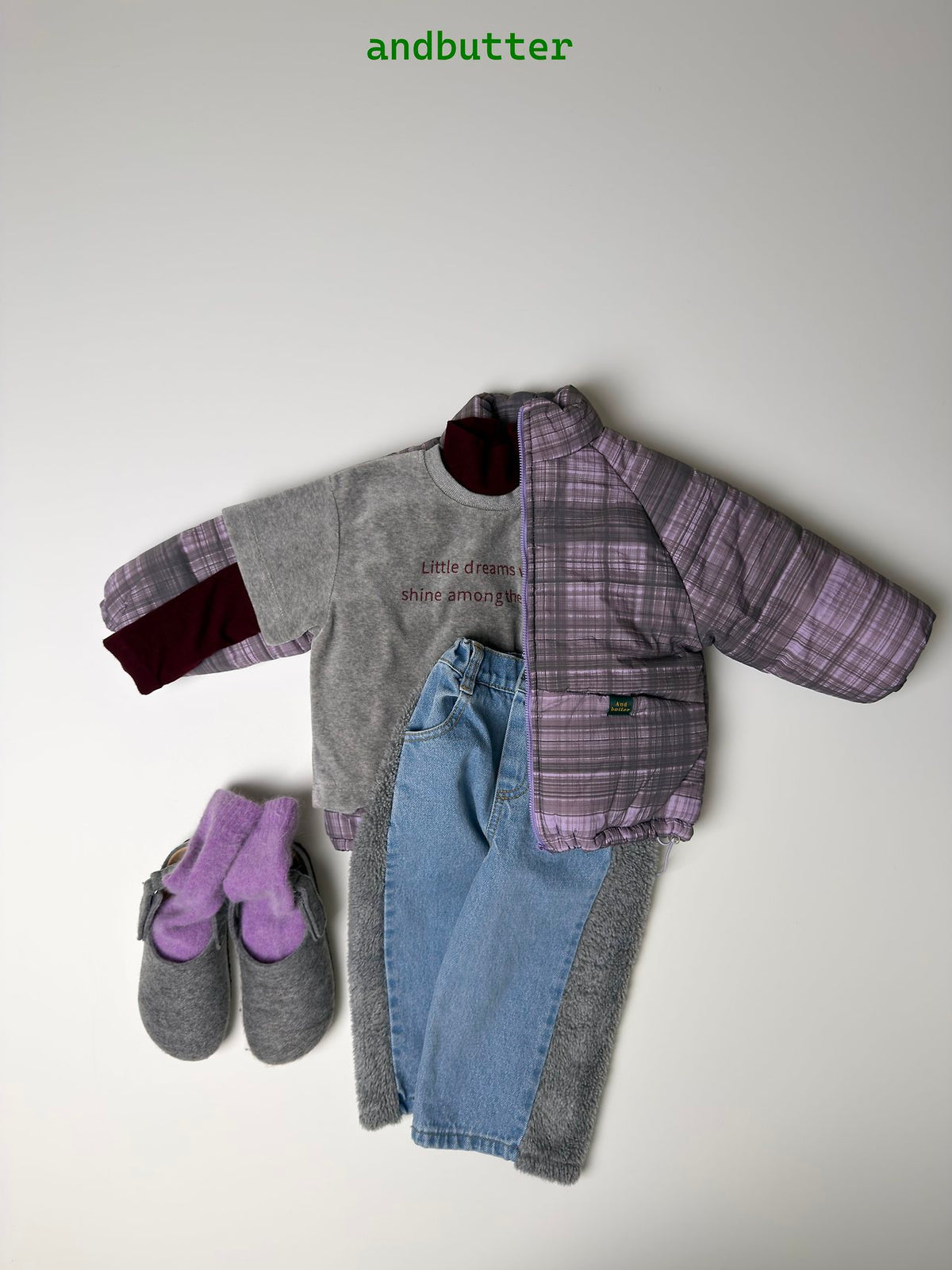 《予約》Sherpa Line Denim Pants / ANDBUTTER