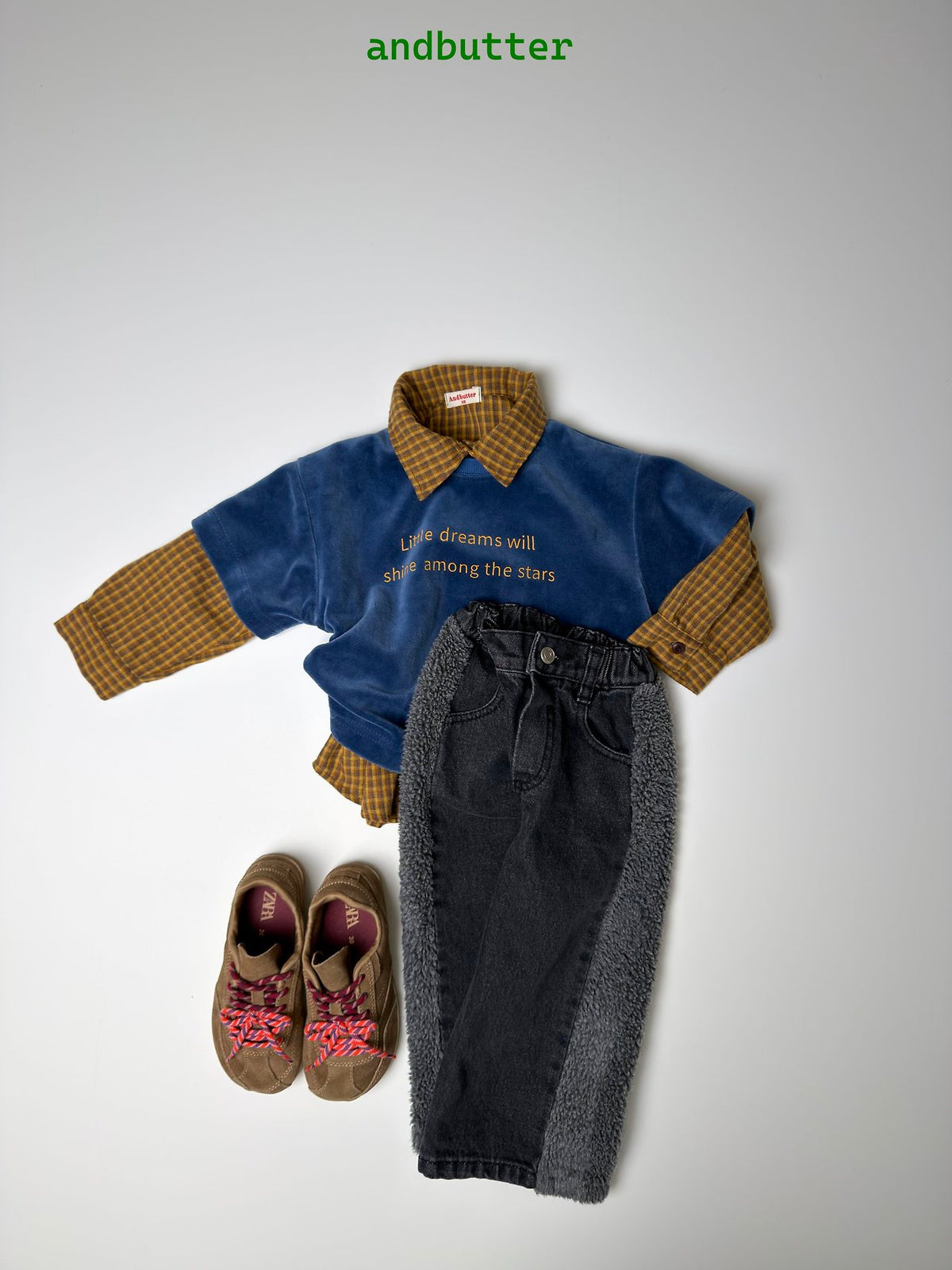 《予約》Sherpa Line Denim Pants / ANDBUTTER