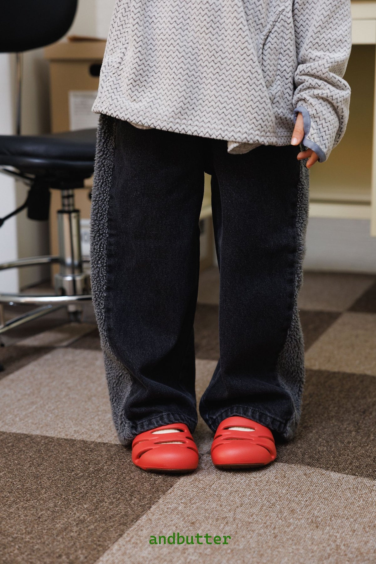 《予約》Sherpa Line Denim Pants / ANDBUTTER
