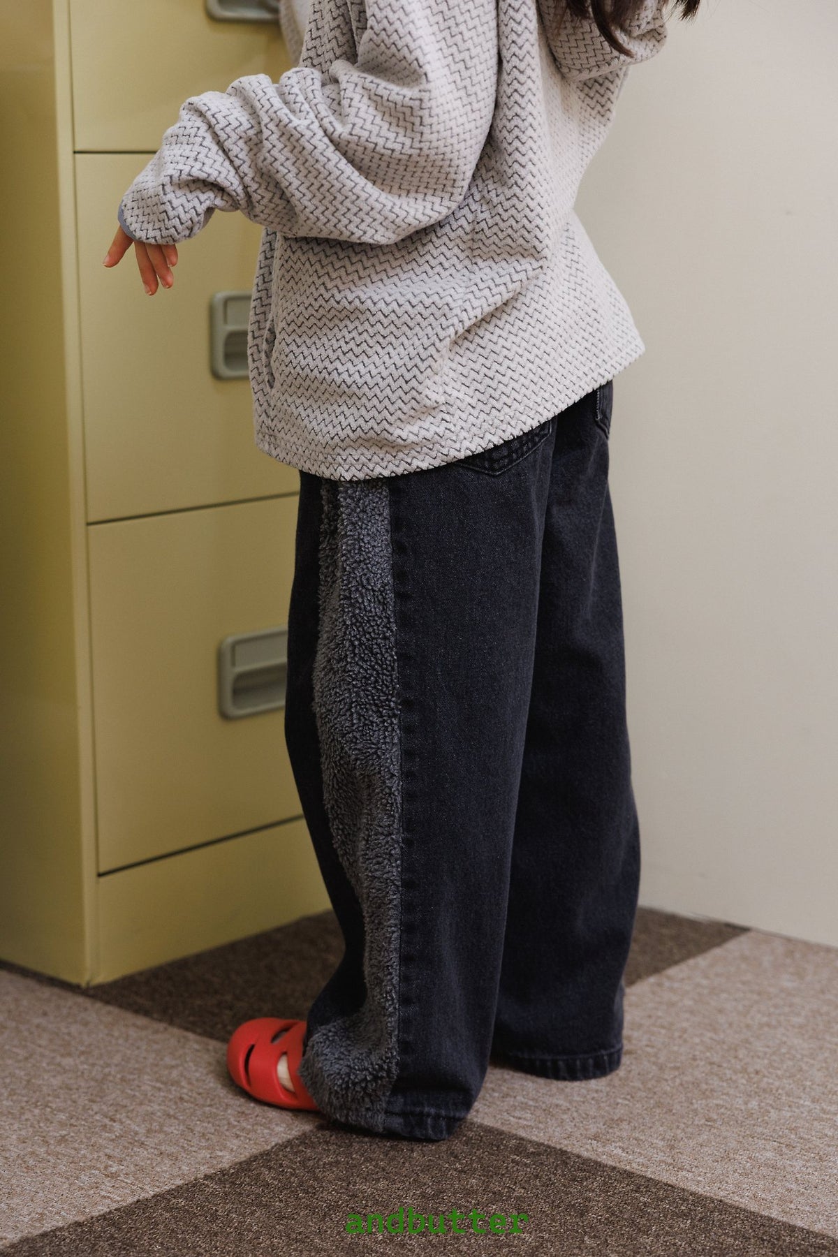《予約》Sherpa Line Denim Pants / ANDBUTTER