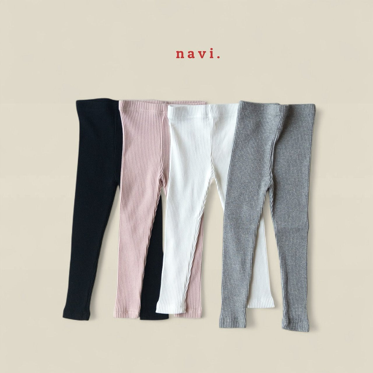 《予約》Ribbed Leggings / navi.