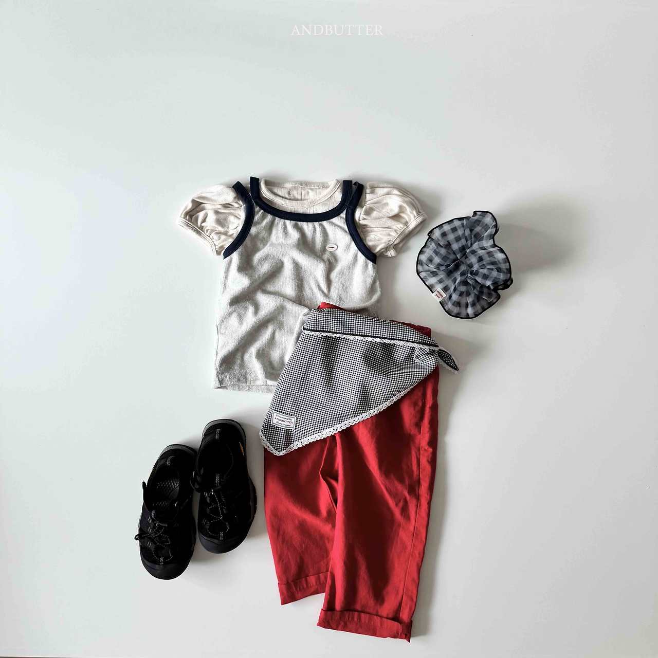 《予約》Check Scrunchie / andbutter