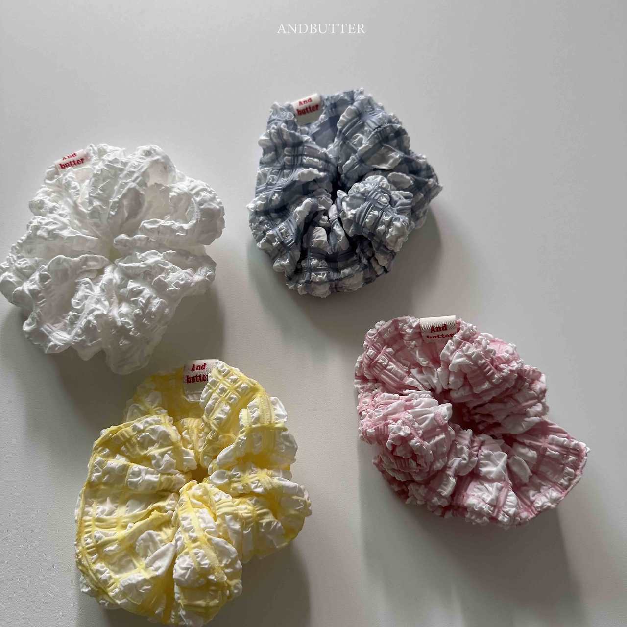 《予約》Check Hair Scrunchie / andbutter