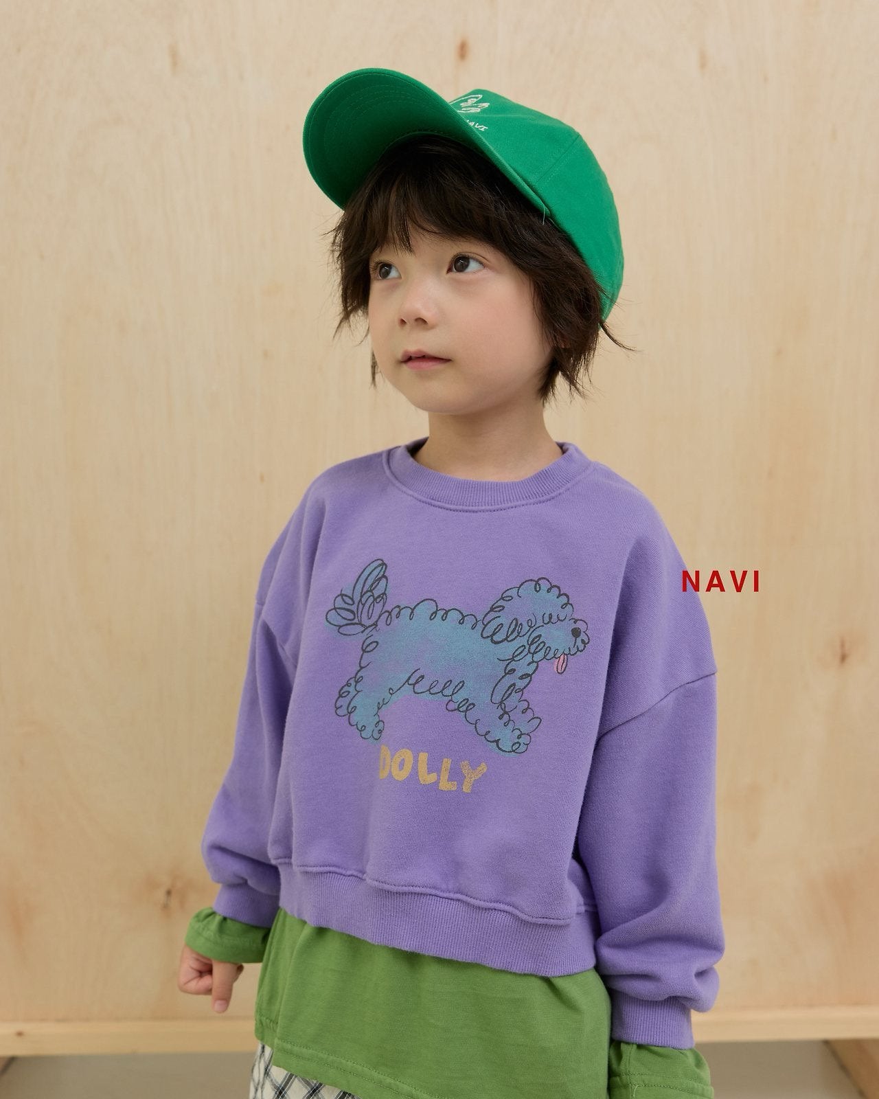 《予約》Dolly Crop Sweatshirt / navi.