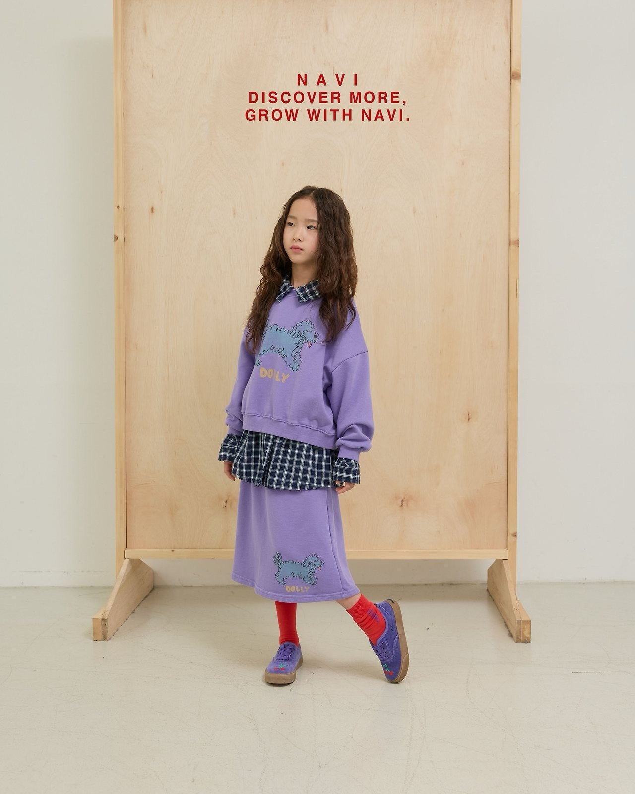 《予約》Dolly Crop Sweatshirt / navi.